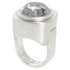 Vintage Silver and Rock Crystal Ring by Master Claës Giertta Made Year 1977