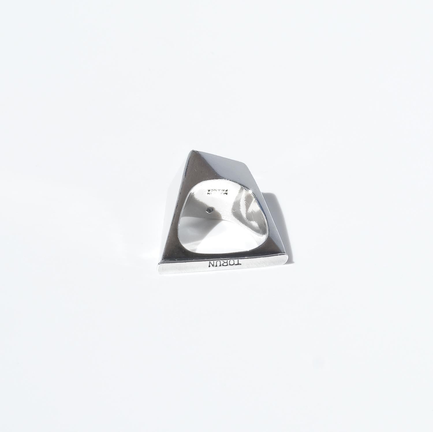 Vintage Silver and Rock Crystal Ring by Vivianna Torun Bülow-Hübe,  1960s For Sale 1
