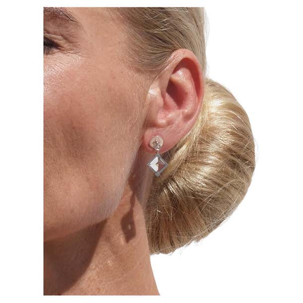 Vintage Silver and Rock Crystal Stud Earrings by Wiwen Nilsson Made ...