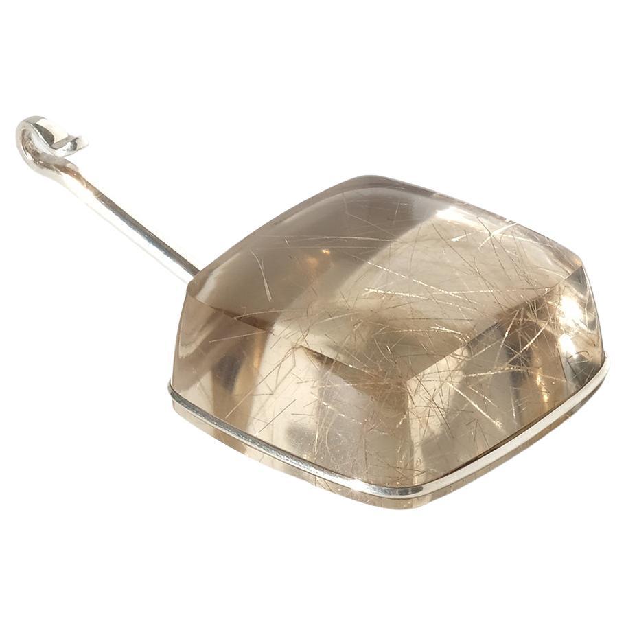 Vintage Silver and Rutile Quartz Pendant by Vivianna Torun Bülow-Hübe For Sale