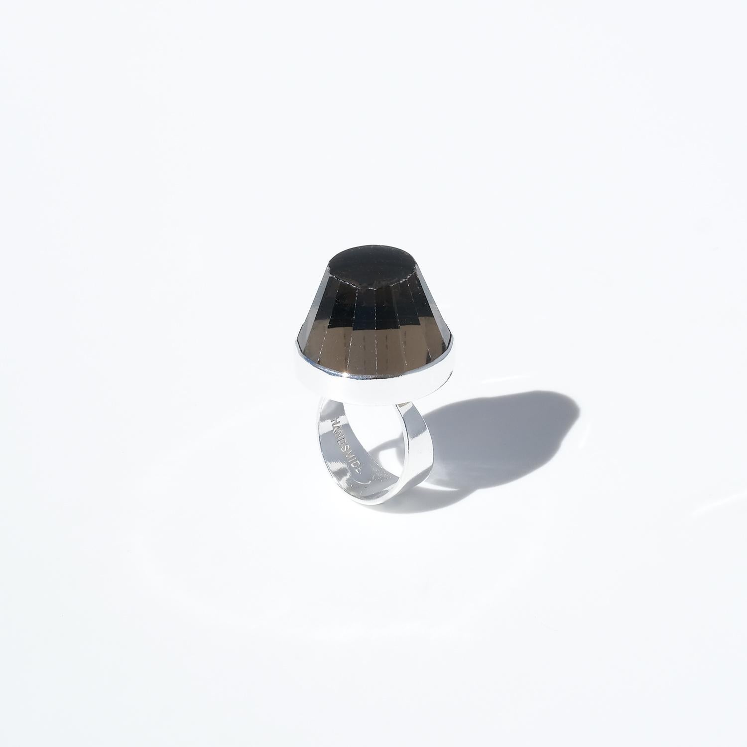Vintage Silver and Smoky Quartz Ring by Gussi Made 1965 For Sale 1