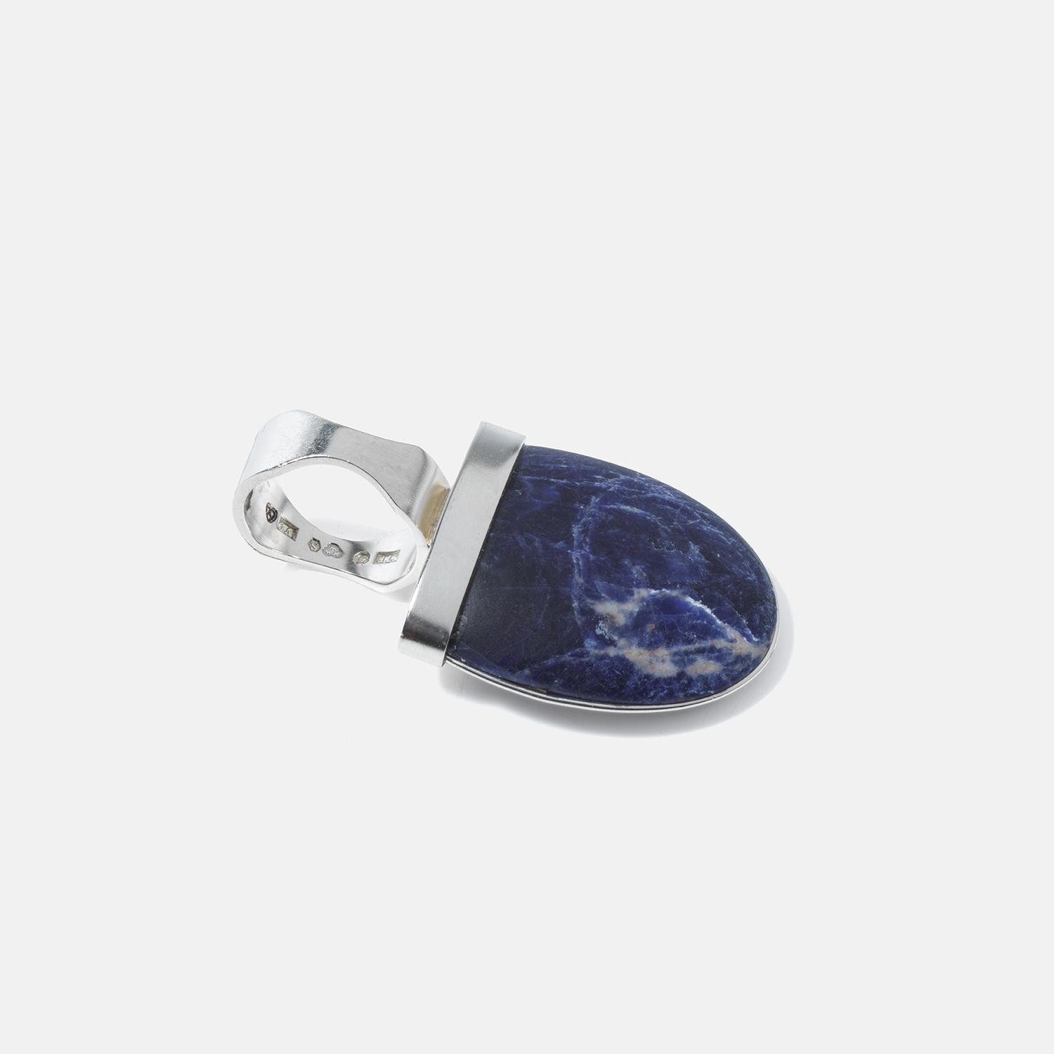 Vintage Silver and Sodalite Ring by Carl Forsberg Made Year 1971 For Sale 3