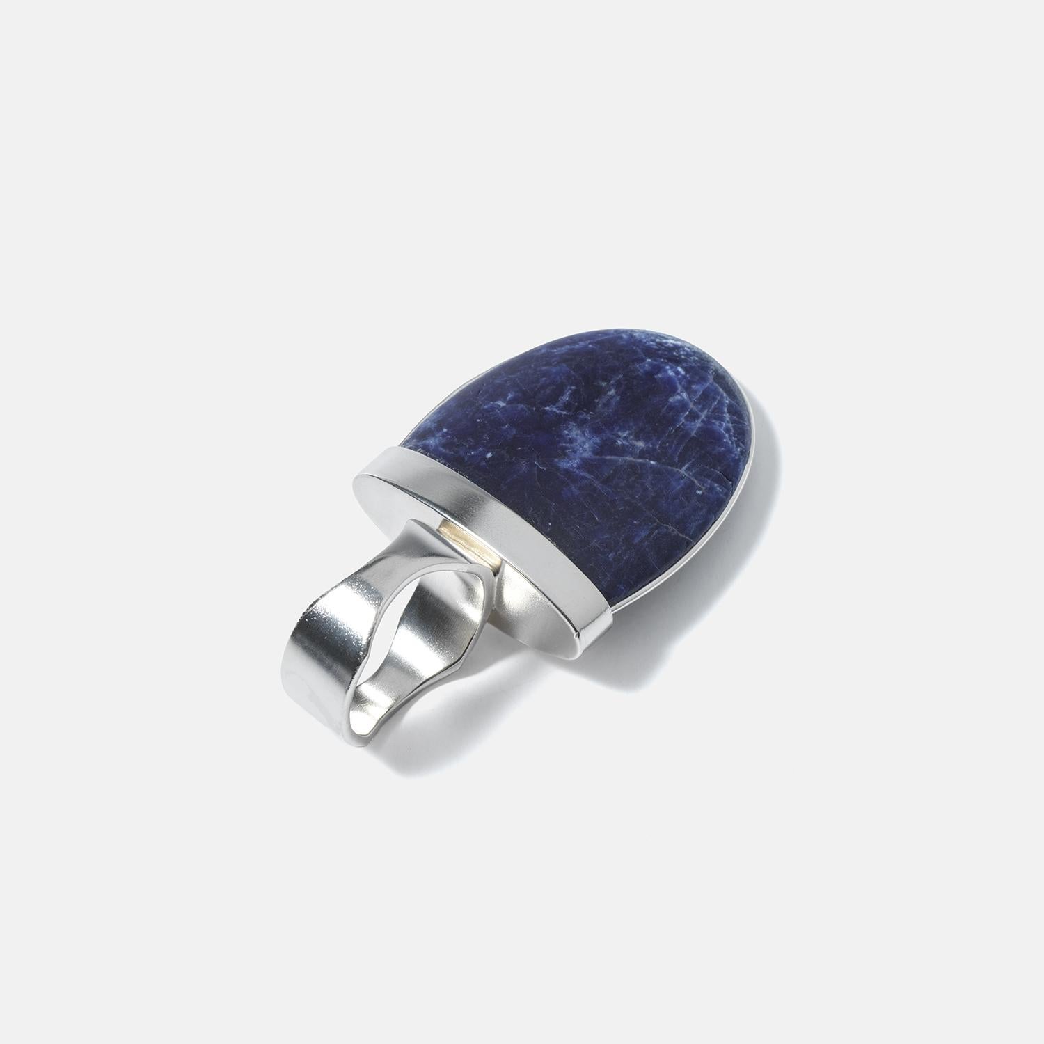 Vintage Silver and Sodalite Ring by Carl Forsberg Made Year 1971 For Sale 1