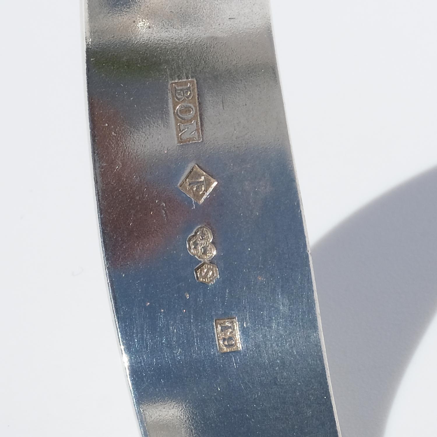Vintage Silver and Swedish Blue Bracelet by Bergslagsmycke & Nordström Made 1969 en venta 6