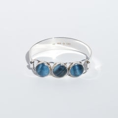Vintage Silver and Swedish Blue Bracelet by Bergslagsmycke & Nordström Made 1969