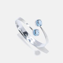 Vintage Silver and Synthetic Spinel Cuff Bracelet by Gert Thysell Made Year 1966