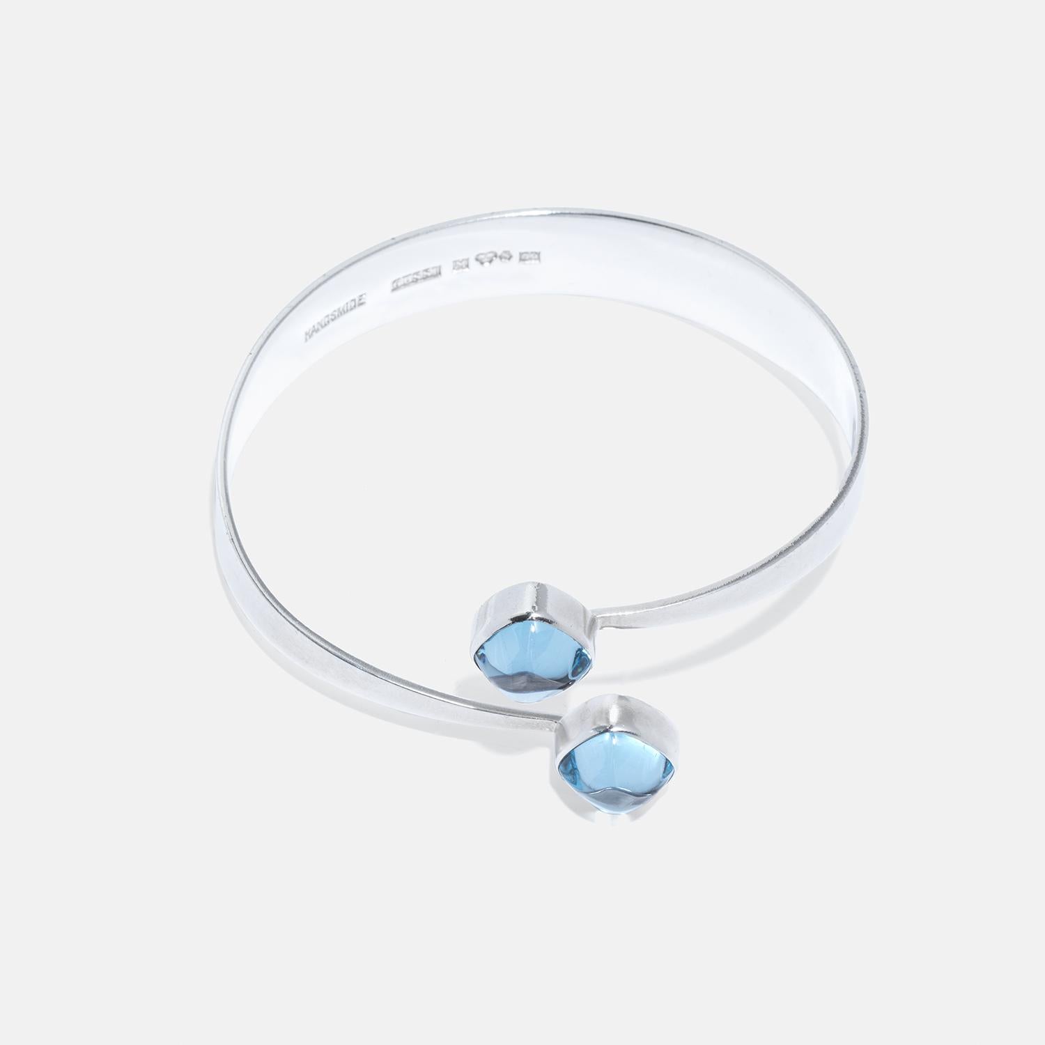 Cabochon Bracciale vintage in argento e spinello sintetico di Gert Thysell Anno 1966 in vendita