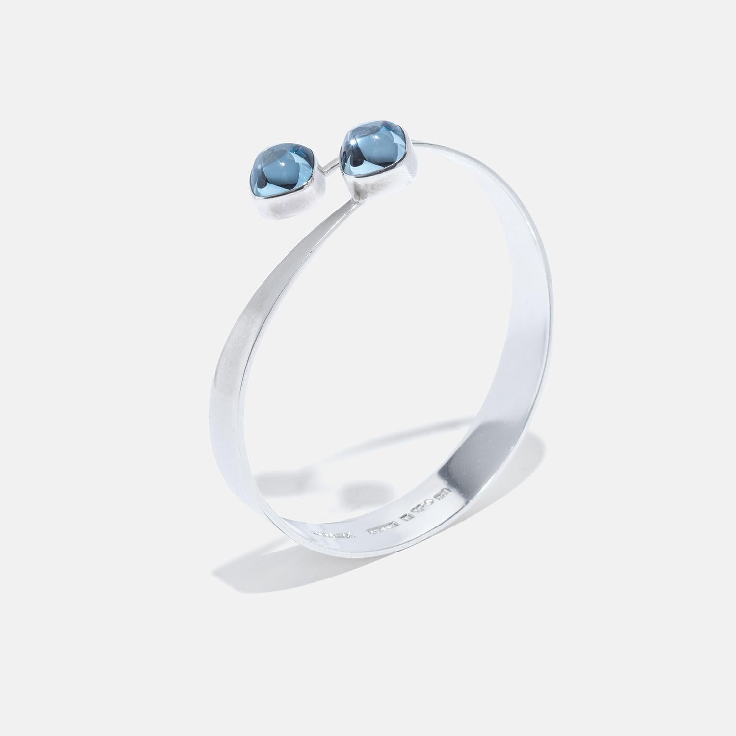 da uomo o donna Bracciale vintage in argento e spinello sintetico di Gert Thysell Anno 1966 in vendita