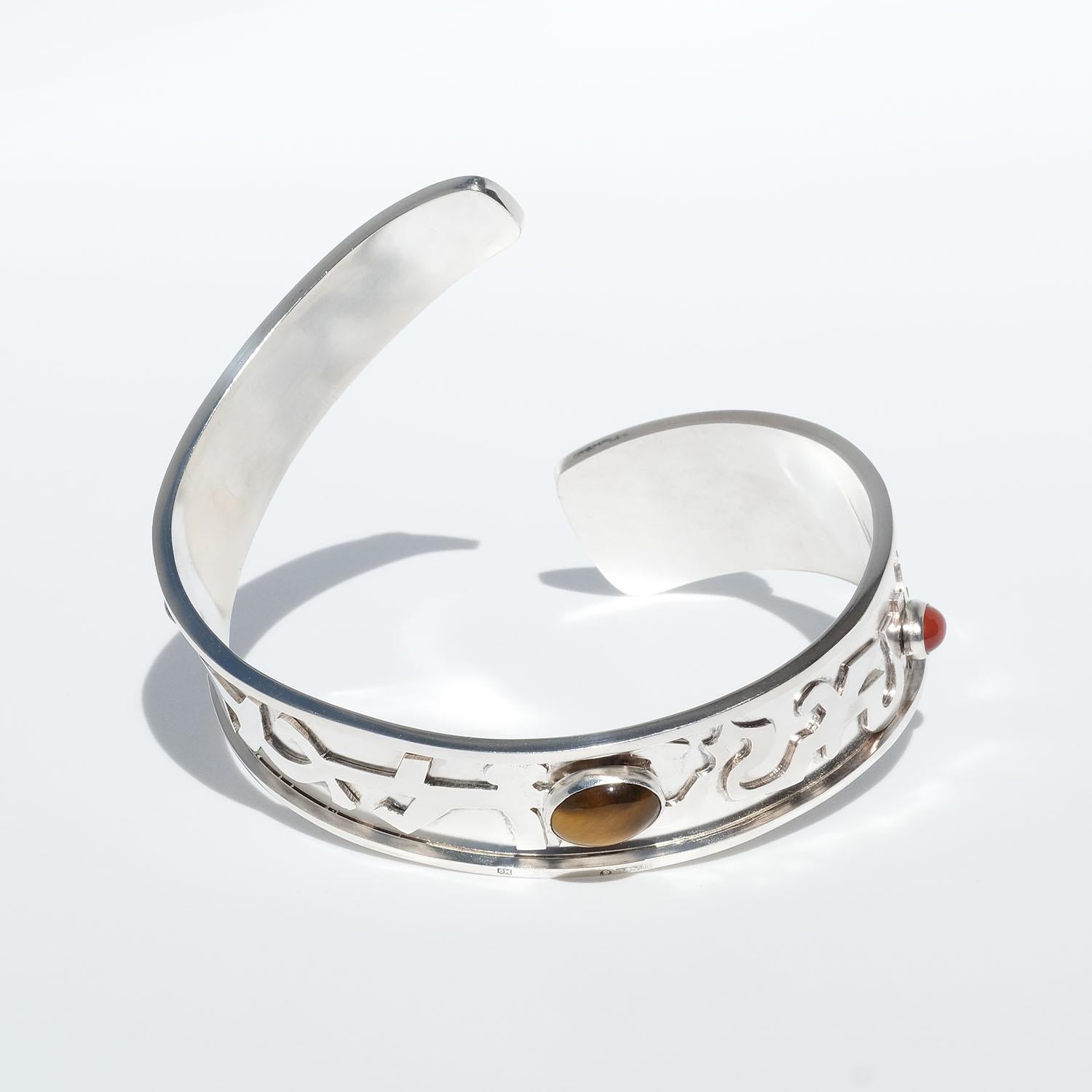 Women's or Men's Vintage Silver Armlet by Swedish Master Claës Giertta Made Year 1962 For Sale