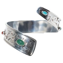 Brazalete vintage de plata del maestro sueco Claës Giertta Año de fabricación 1962