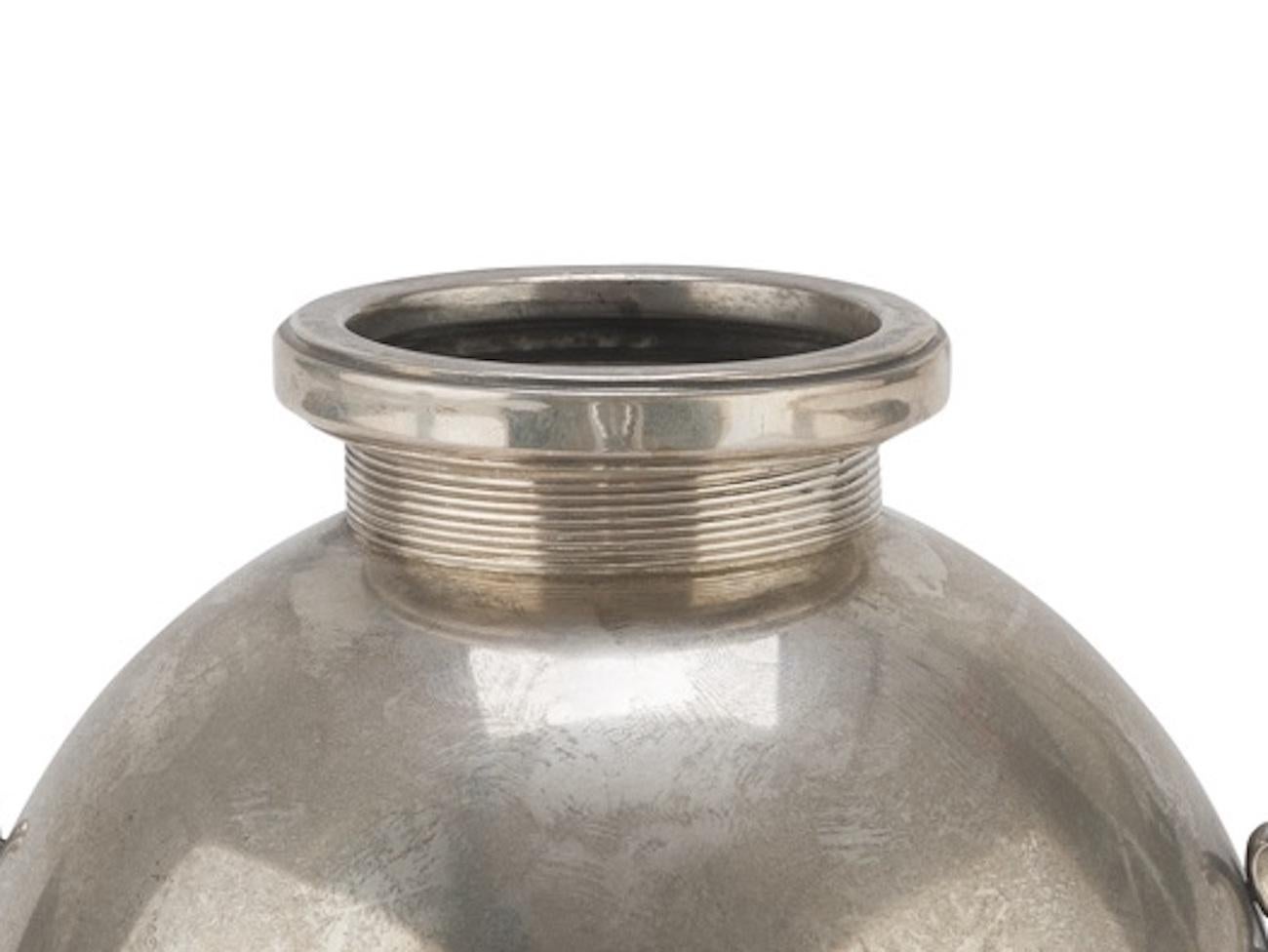 Mid-Century Modern Vintage Silver Ball Jar, Made in Italy, by Ricci & Co., 1944 For Sale