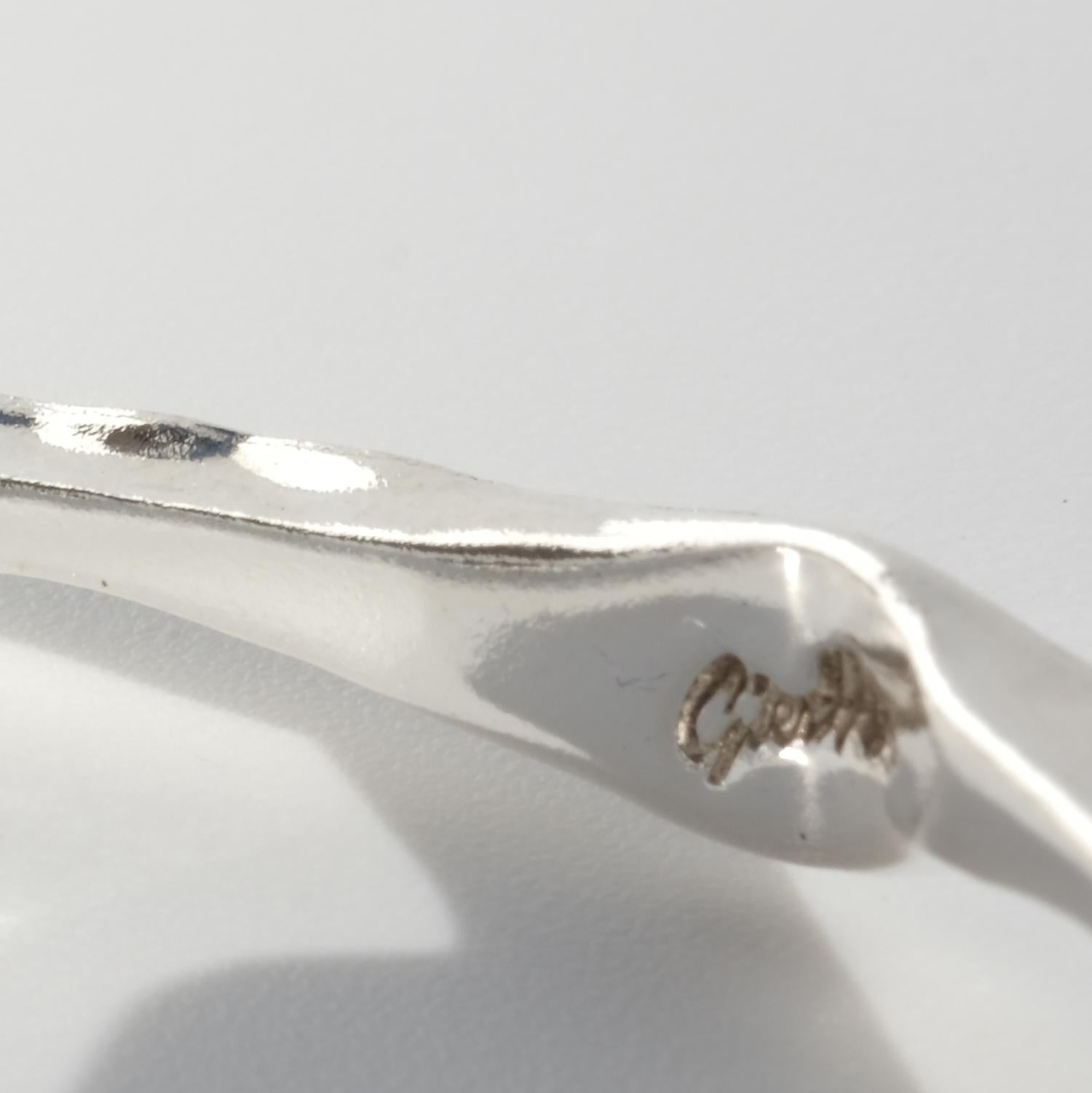 Brazalete vintage de plata del maestro sueco Claës Giertta Fabricado en 1983 en venta 3