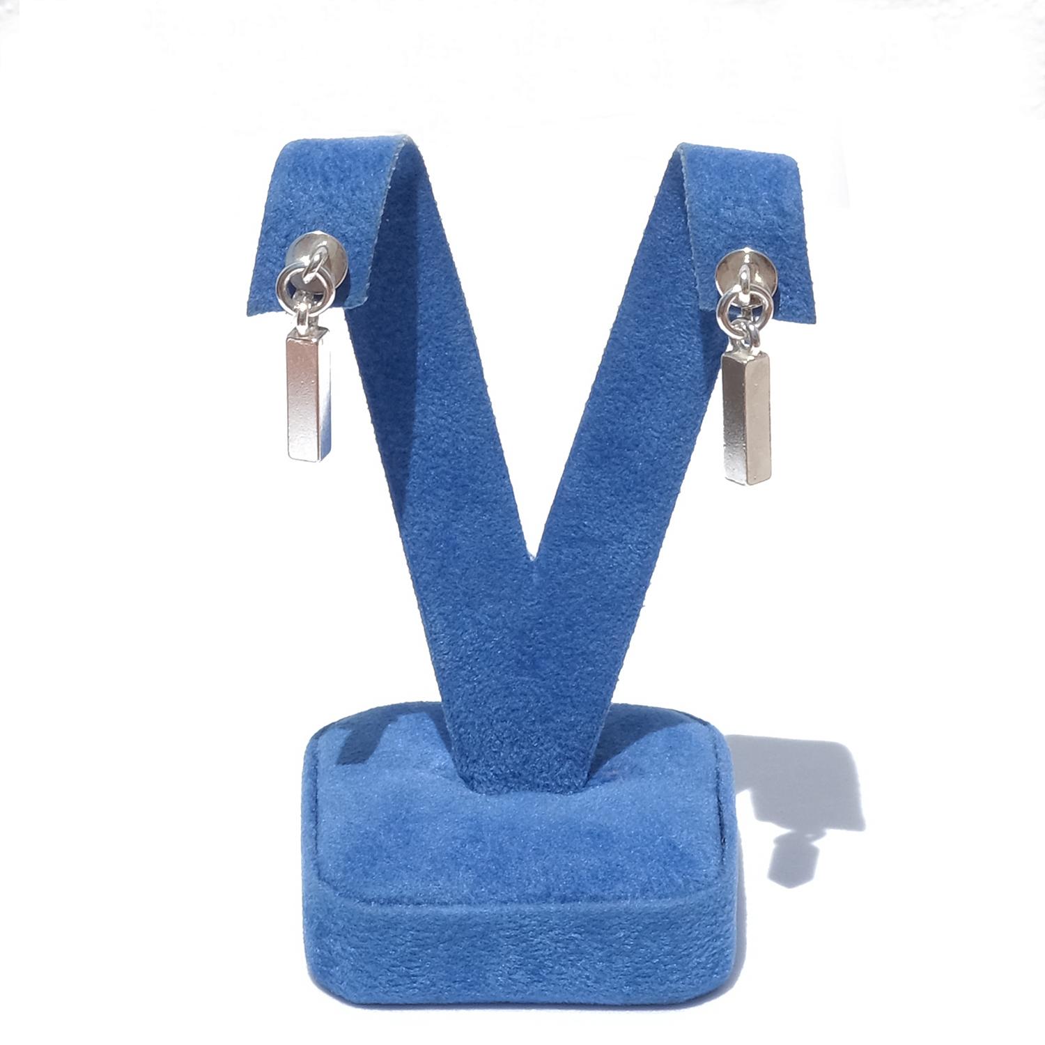 Vintage Silver Bar Earrings by Swedish Master Wiwen Nilsson Made 1954 For Sale 4