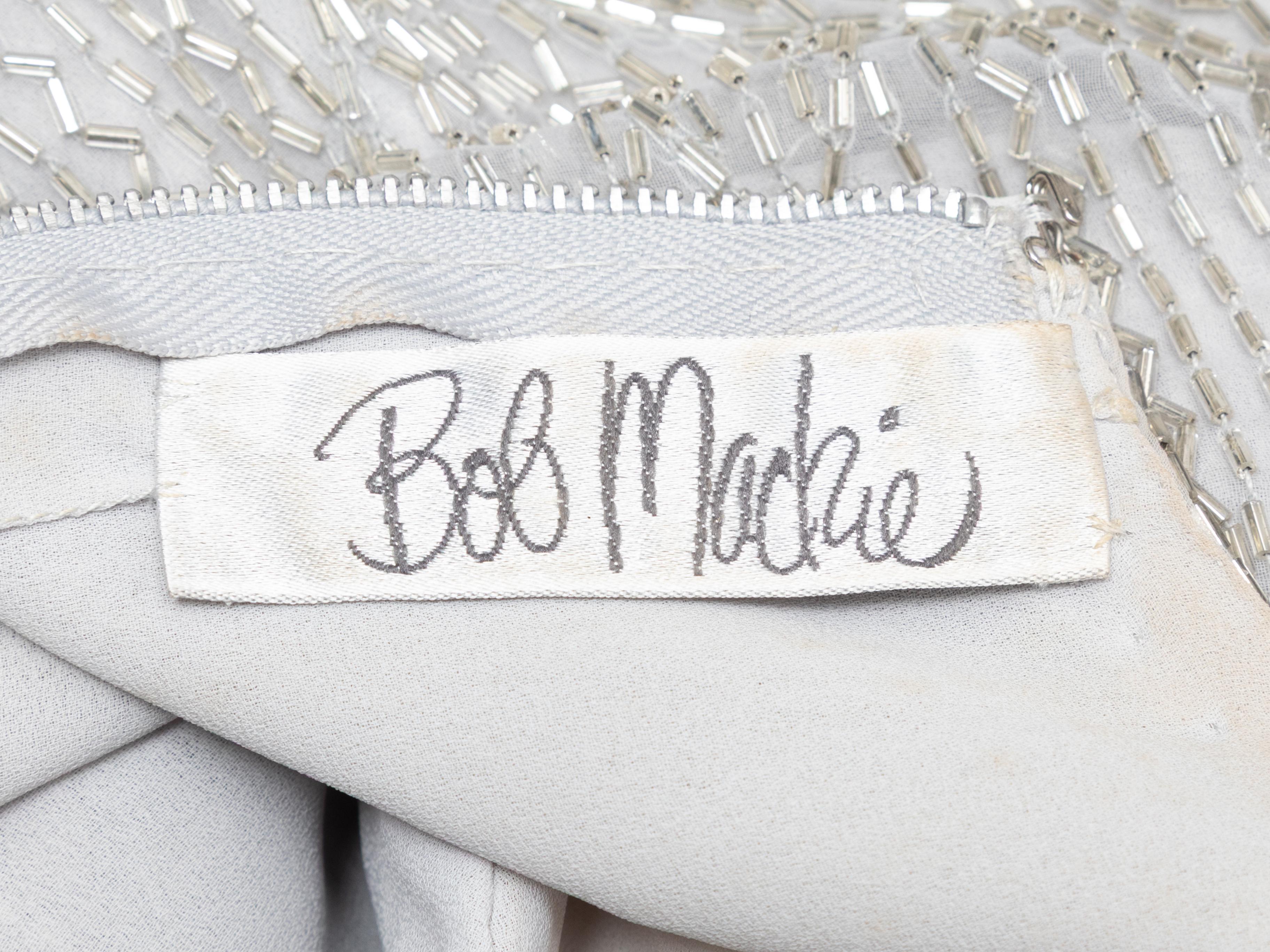 Vintage Silver Bob Mackie Beaded Cap Sleeve Top Size US M For Sale 1