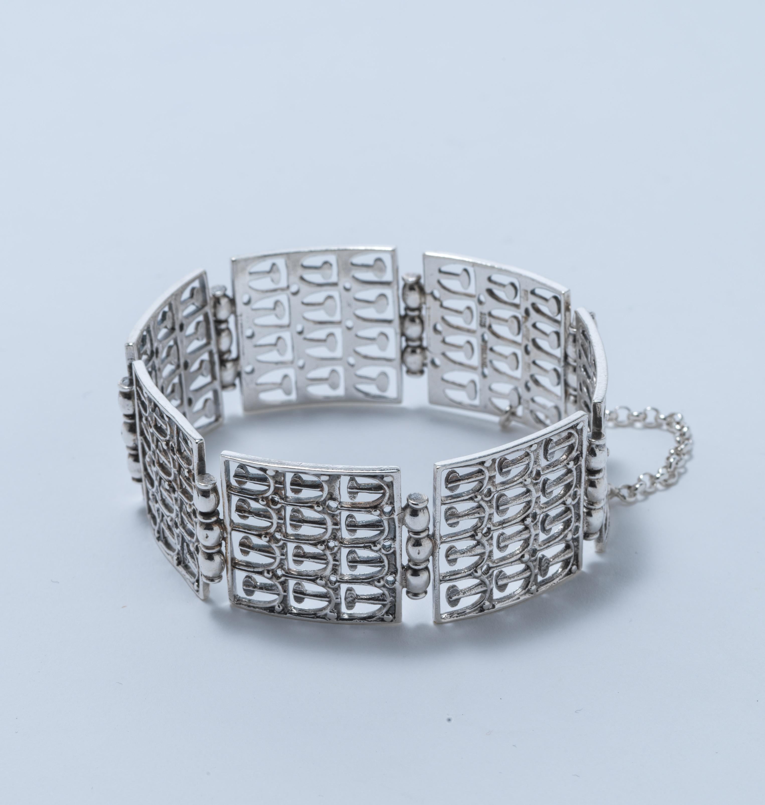 Silberarmband aus Silber von finnischem Meister Jorma Laine im Vintage-Stil. Hergestellt 1975. für Damen oder Herren