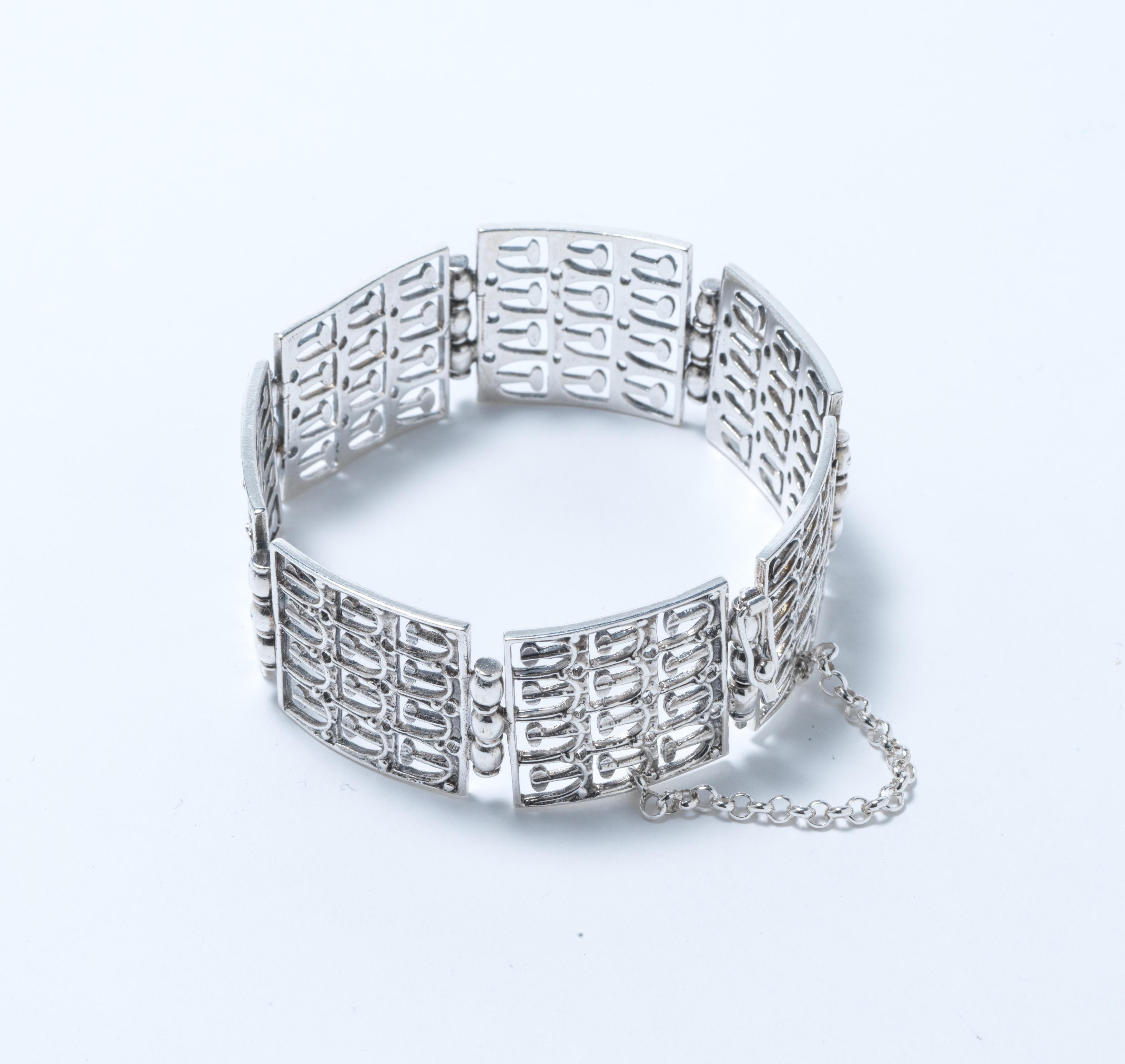 Silberarmband aus Silber von finnischem Meister Jorma Laine im Vintage-Stil. Hergestellt 1975. 1