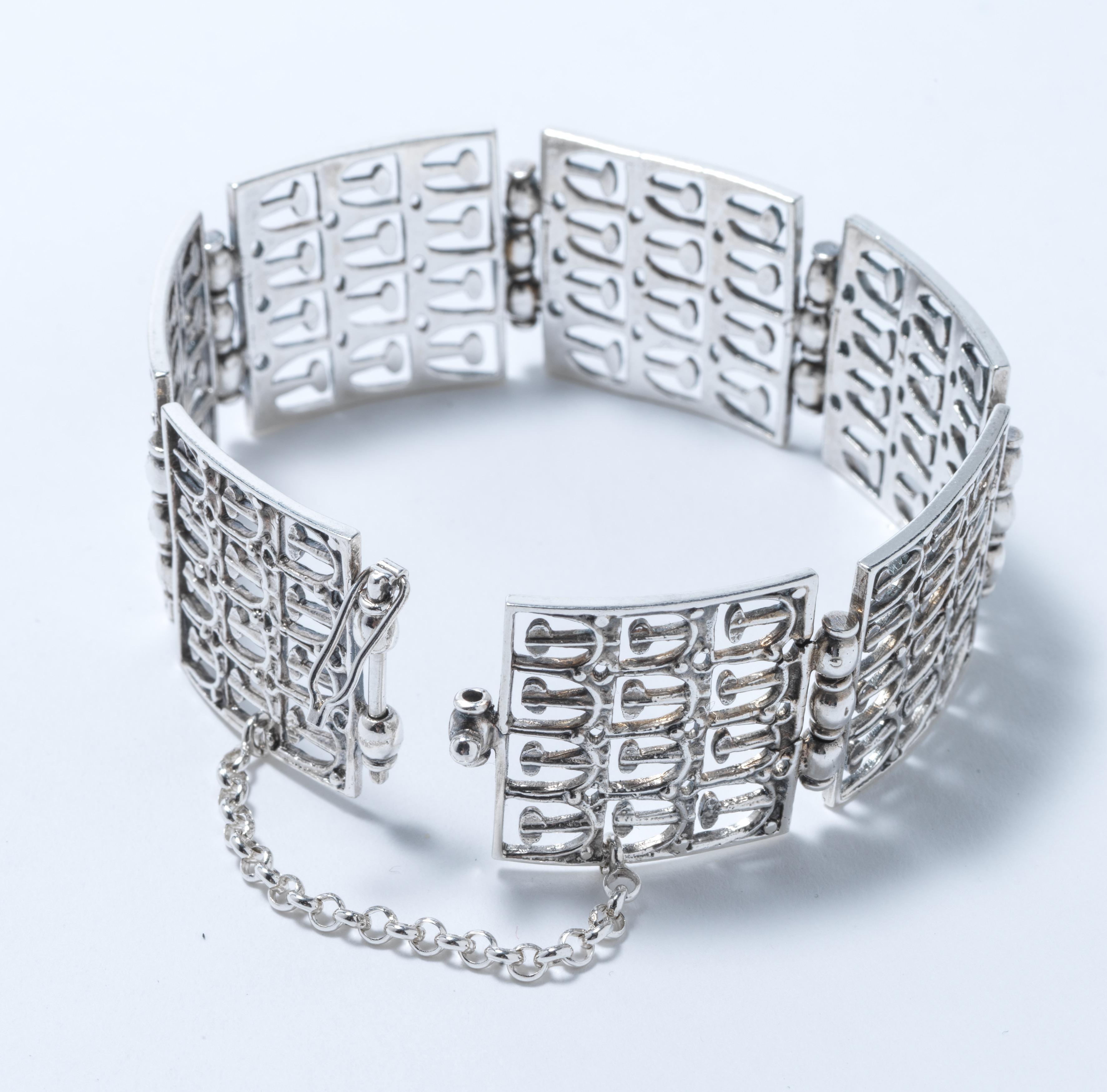 Silberarmband aus Silber von finnischem Meister Jorma Laine im Vintage-Stil. Hergestellt 1975. 3