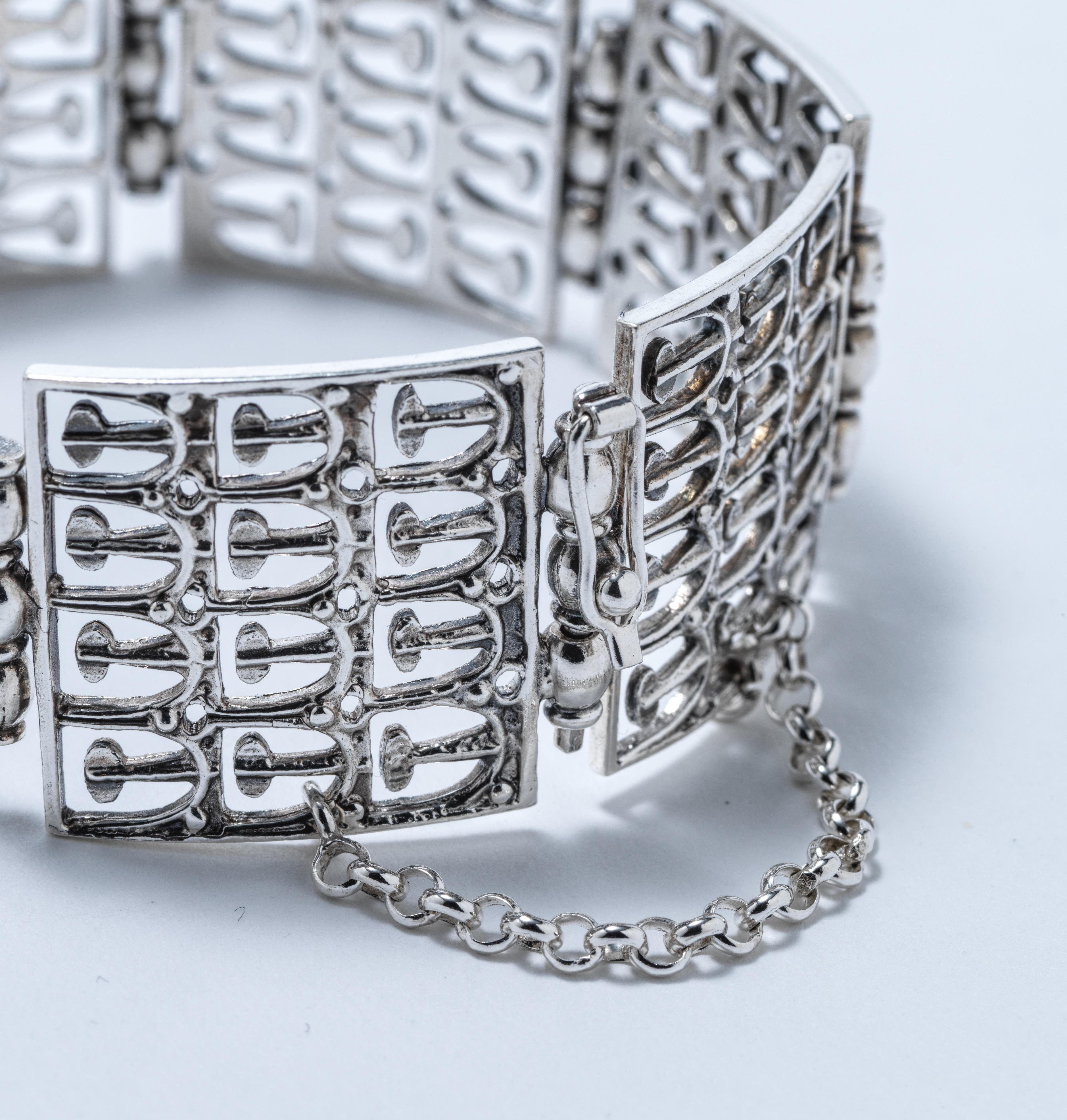 Silberarmband aus Silber von finnischem Meister Jorma Laine im Vintage-Stil. Hergestellt 1975. 5