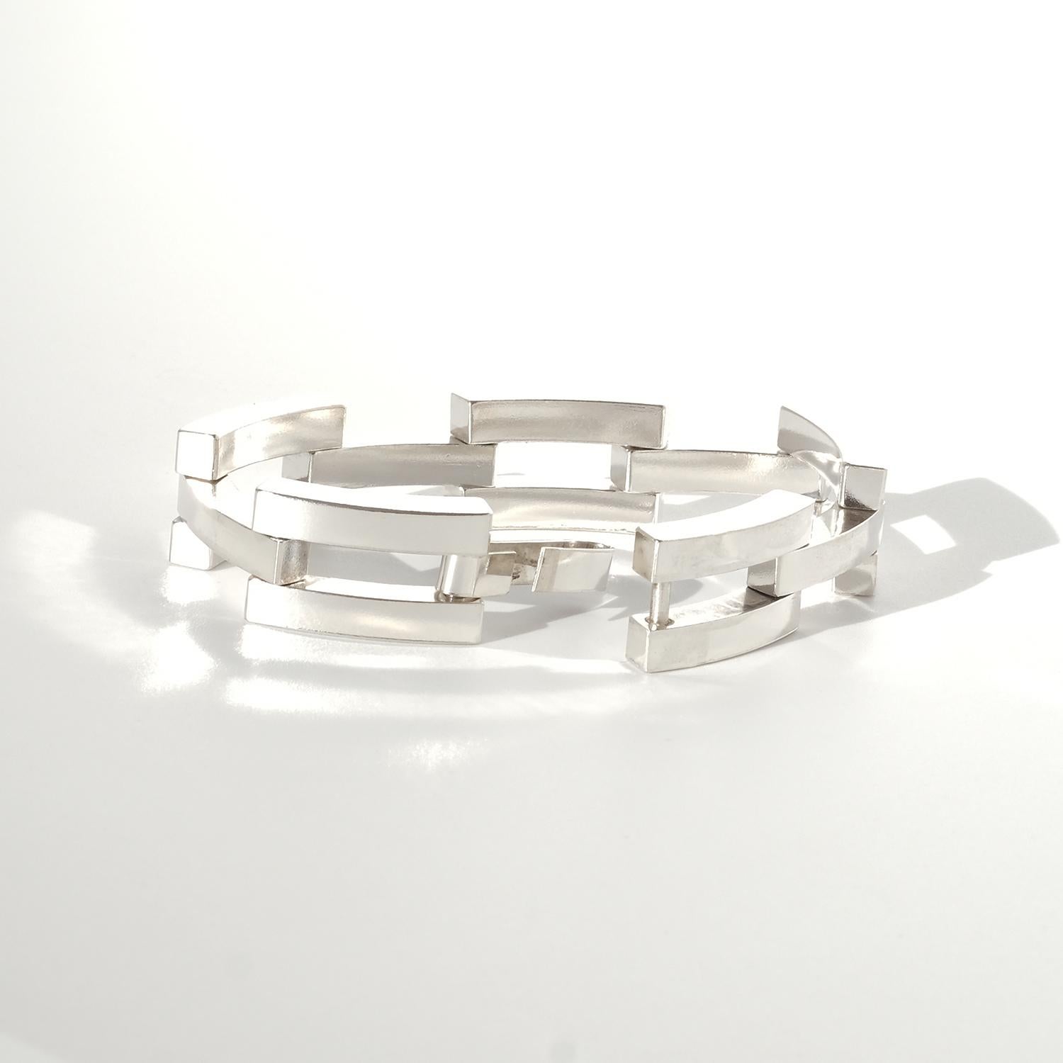 Women's or Men's Vintage Silver Bracelet by Swedish Master Elon Arenhill Made 1977