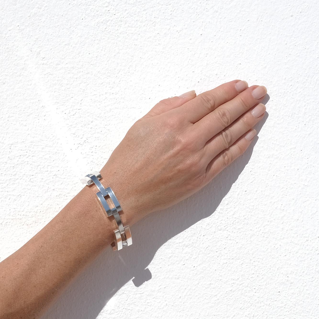 Vintage Silver Bracelet by Swedish Master Elon Arenhill Made 1977 4