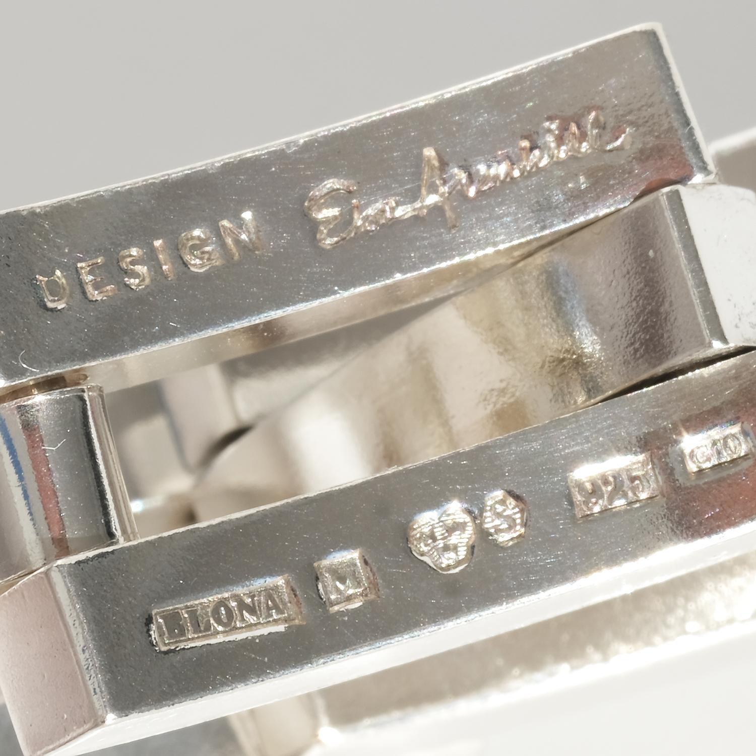 Vintage Silver Bracelet by Swedish Master Elon Arenhill Made 1977 5