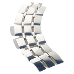 Retro Silver Bracelet by Swedish Master Sigurd Persson, Made Year 1970