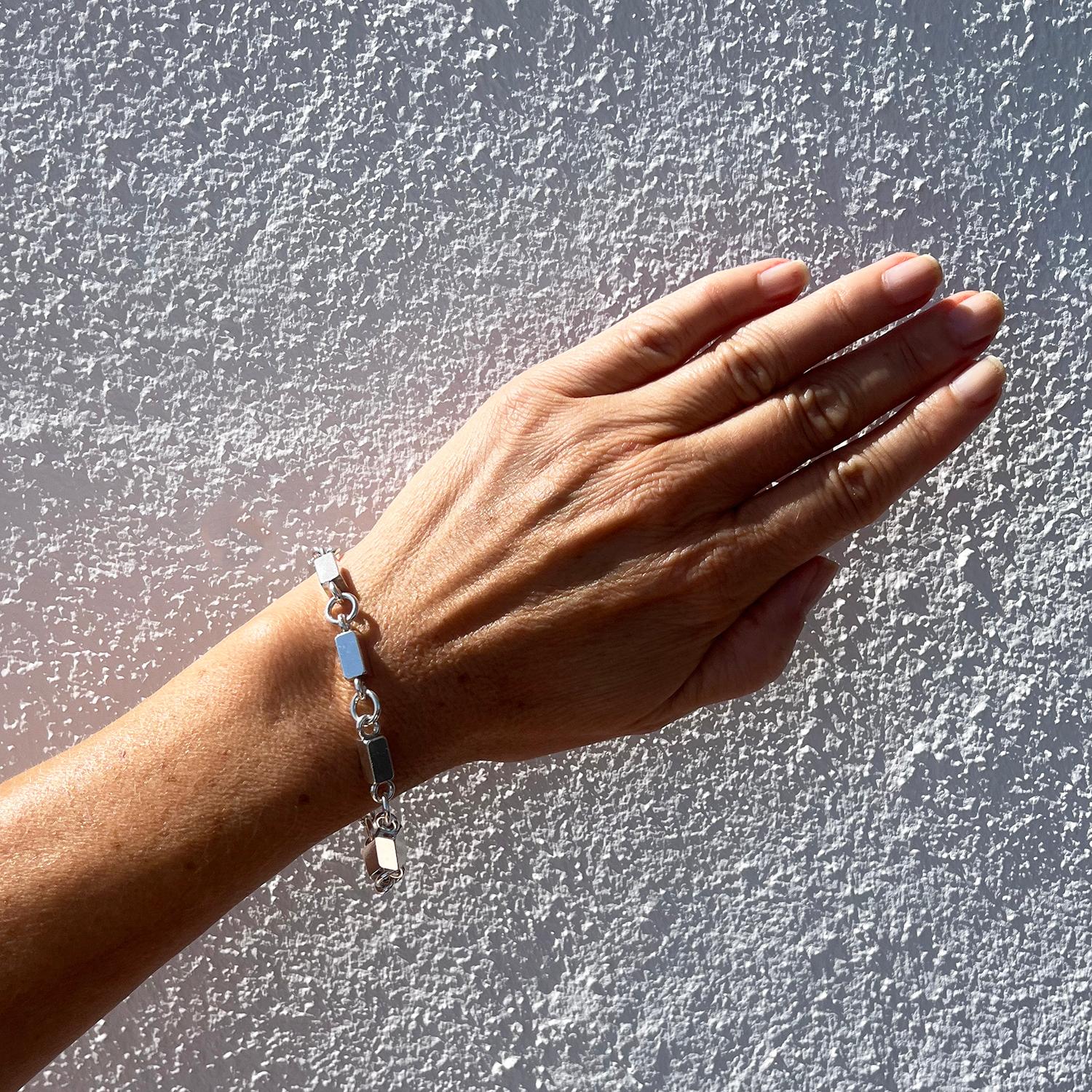 Vintage silver Bracelet by Swedish Master Wiwen Nilsson Made 1949 For Sale 6