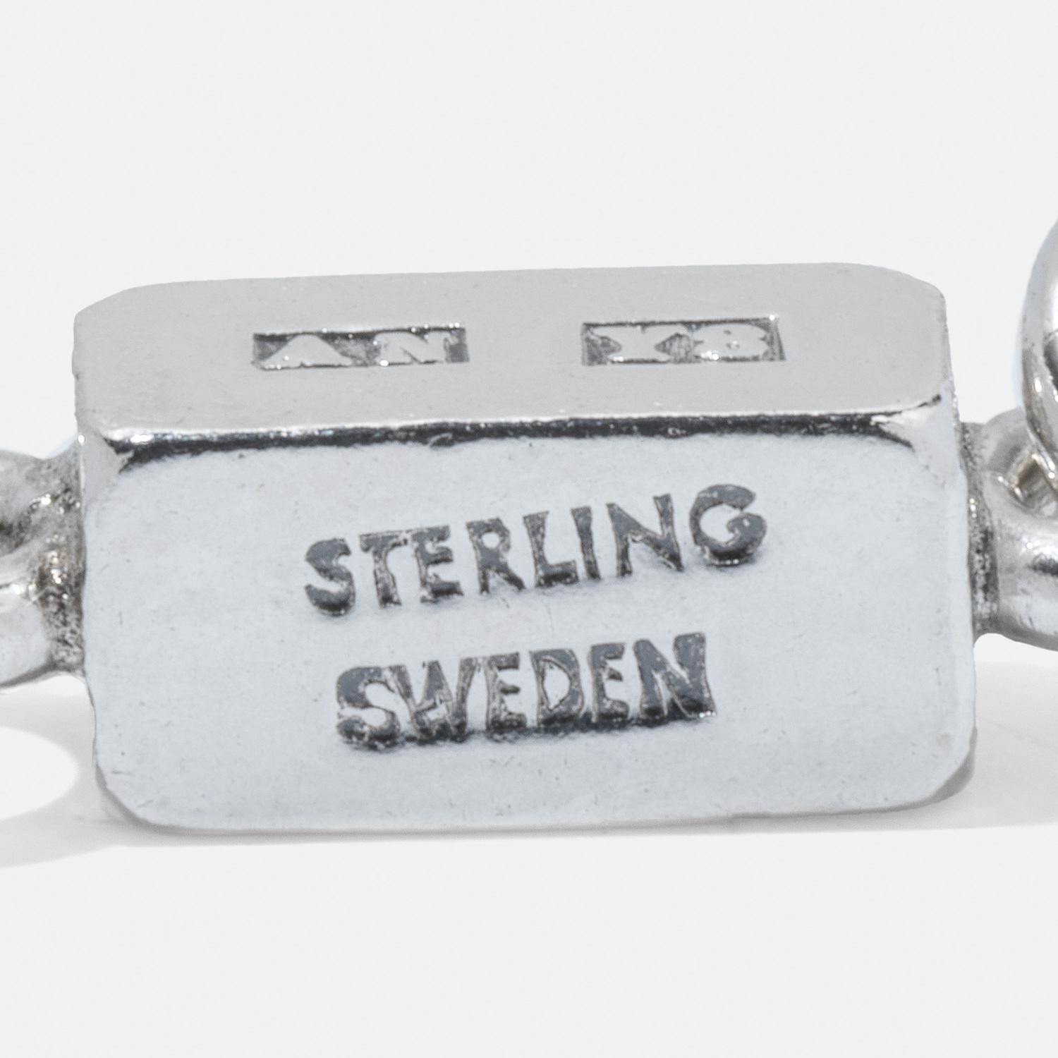 Vintage silver Bracelet by Swedish Master Wiwen Nilsson Made 1949 For Sale 3