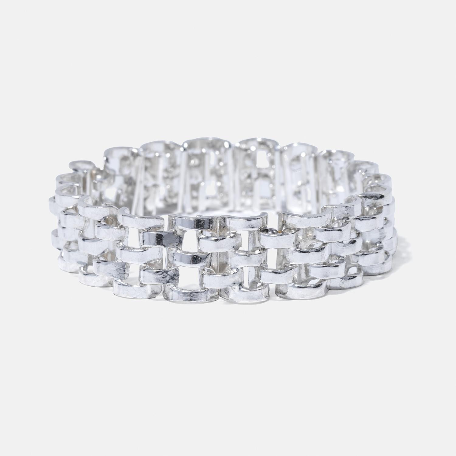 Silberarmband im Vintage-Stil von schwedischem Silbermeister Rey Urban, hergestellt im Jahr 1974 im Zustand „Gut“ im Angebot in Stockholm, SE