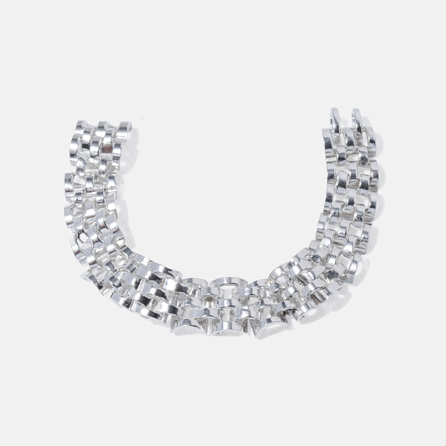 Silberarmband im Vintage-Stil von schwedischem Silbermeister Rey Urban, hergestellt im Jahr 1974 für Damen oder Herren im Angebot