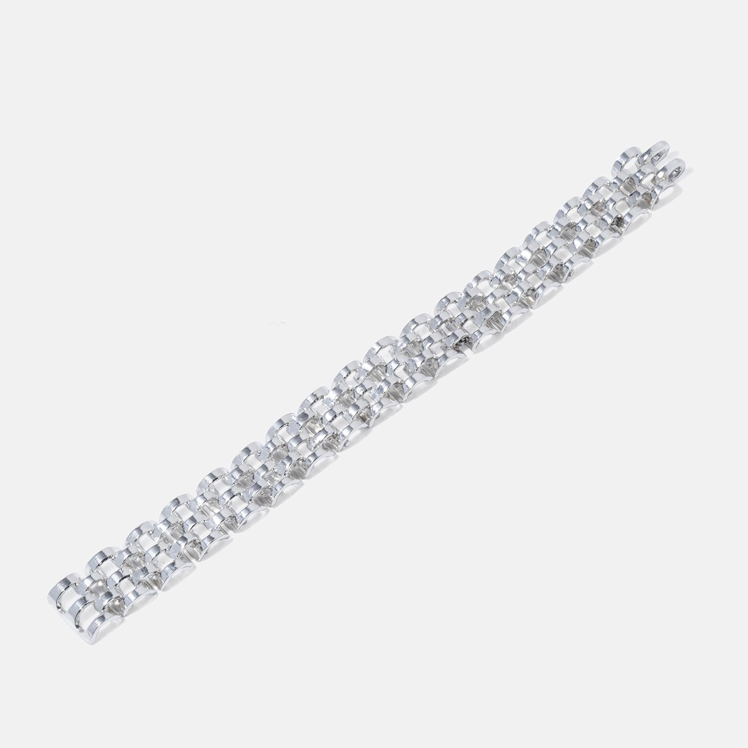 Silberarmband im Vintage-Stil von schwedischem Silbermeister Rey Urban, hergestellt im Jahr 1974 im Angebot 1