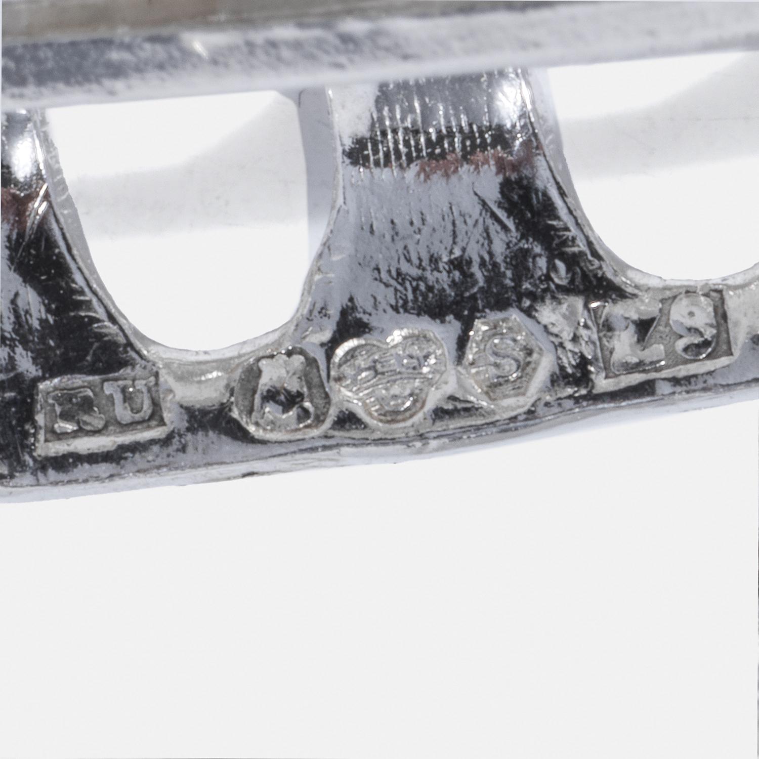 Silberarmband im Vintage-Stil von schwedischem Silbermeister Rey Urban, hergestellt im Jahr 1974 im Angebot 3