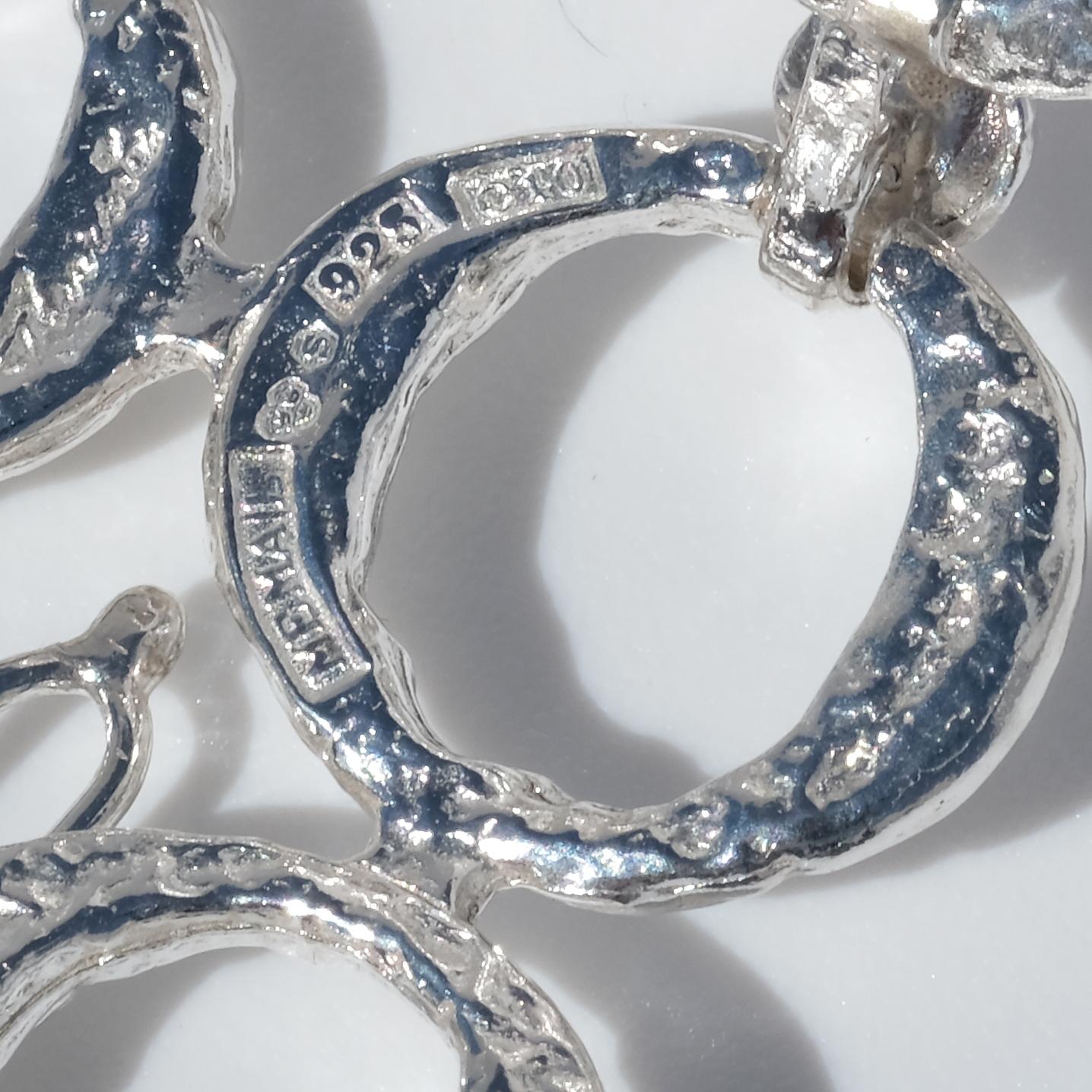 Vintage Silver Bracelet by Theresia Hvorslev Made 1977 en venta 6