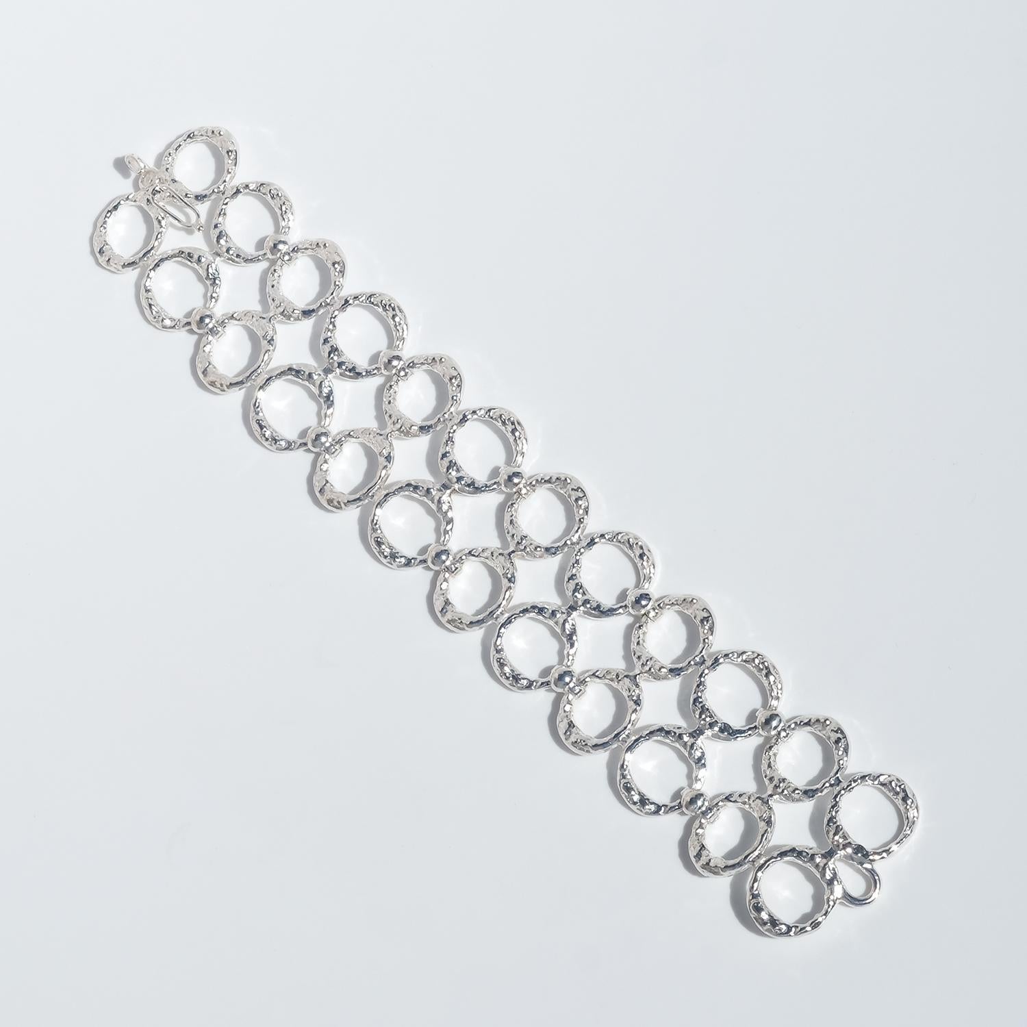 Vintage Silver Bracelet by Theresia Hvorslev Made 1977 en Bueno estado para la venta en Stockholm, SE