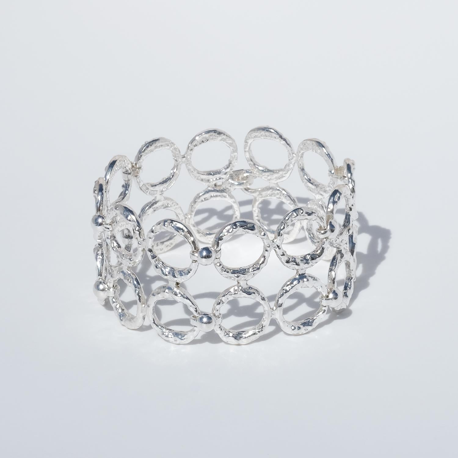 Vintage Silver Bracelet by Theresia Hvorslev Made 1977 en venta 3