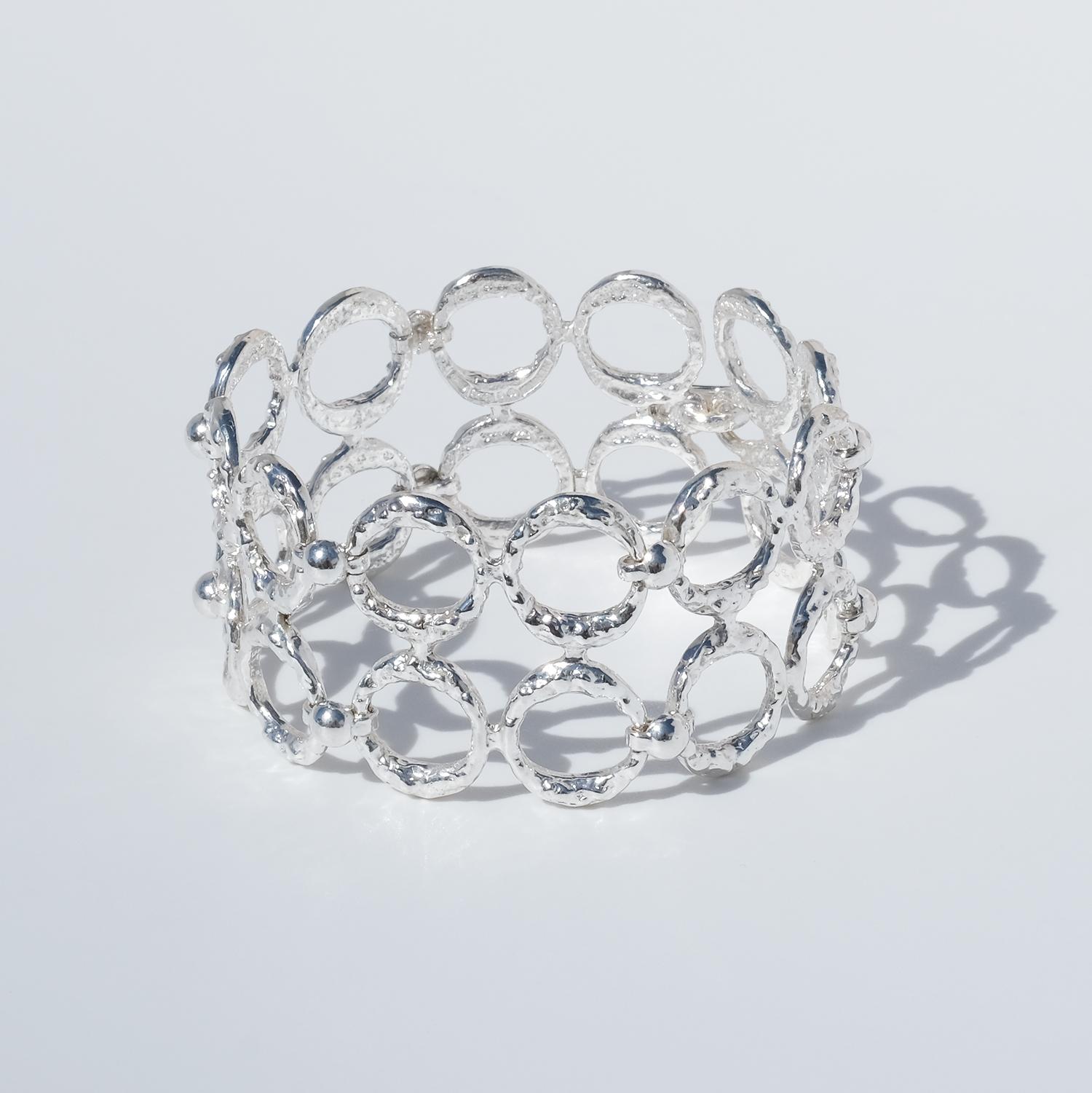 Vintage Silver Bracelet by Theresia Hvorslev Made 1977 en venta 4