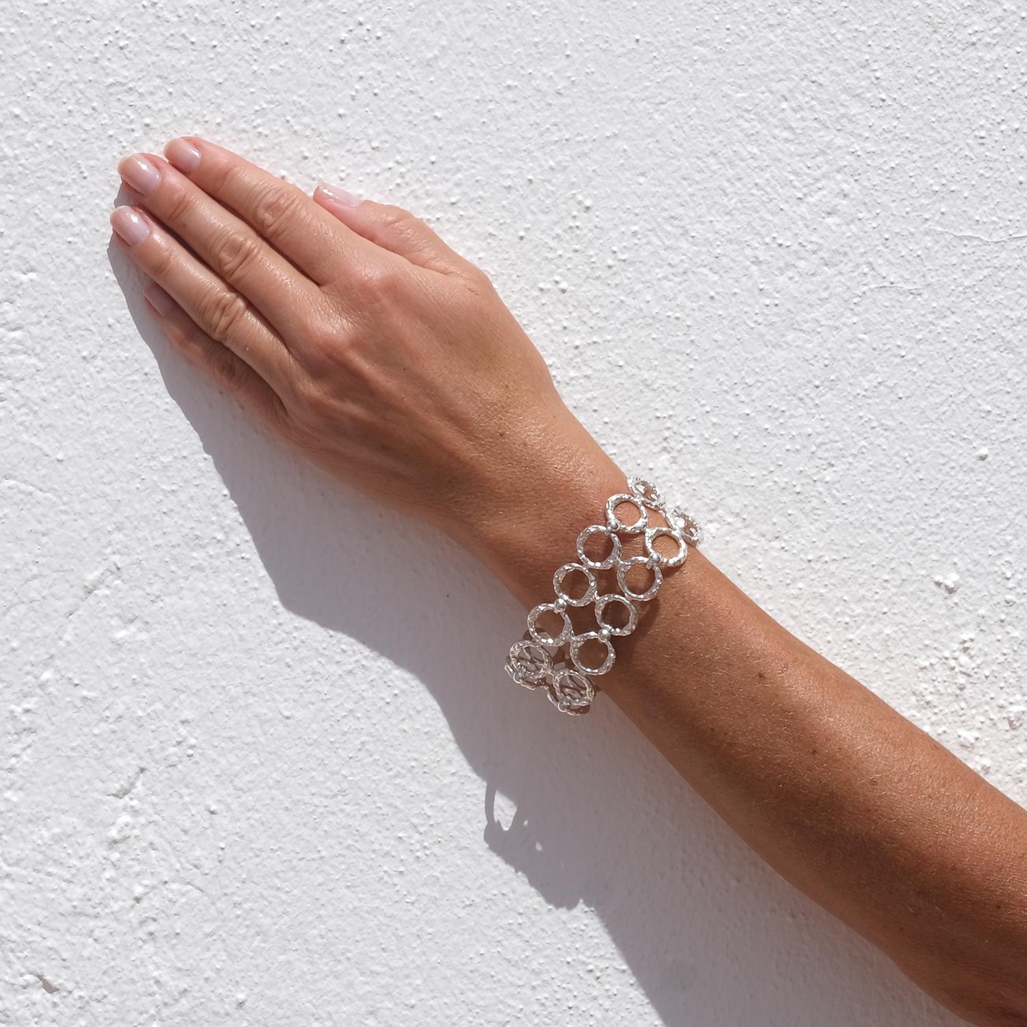 Vintage Silver Bracelet by Theresia Hvorslev Made 1977 en venta 5
