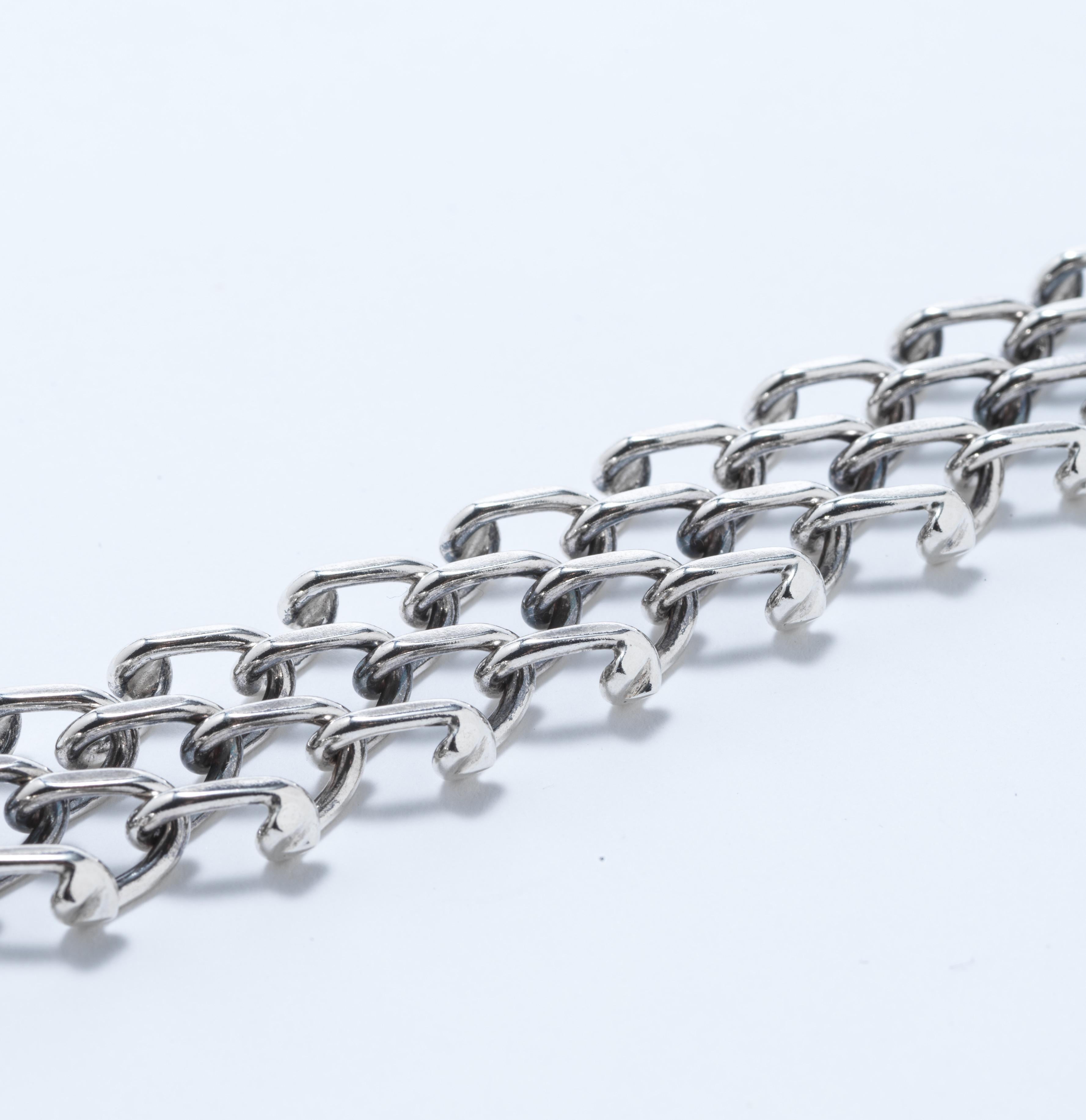  Vintage silver bracelet made by Danish silver makers Randers, 1970s For Sale 2