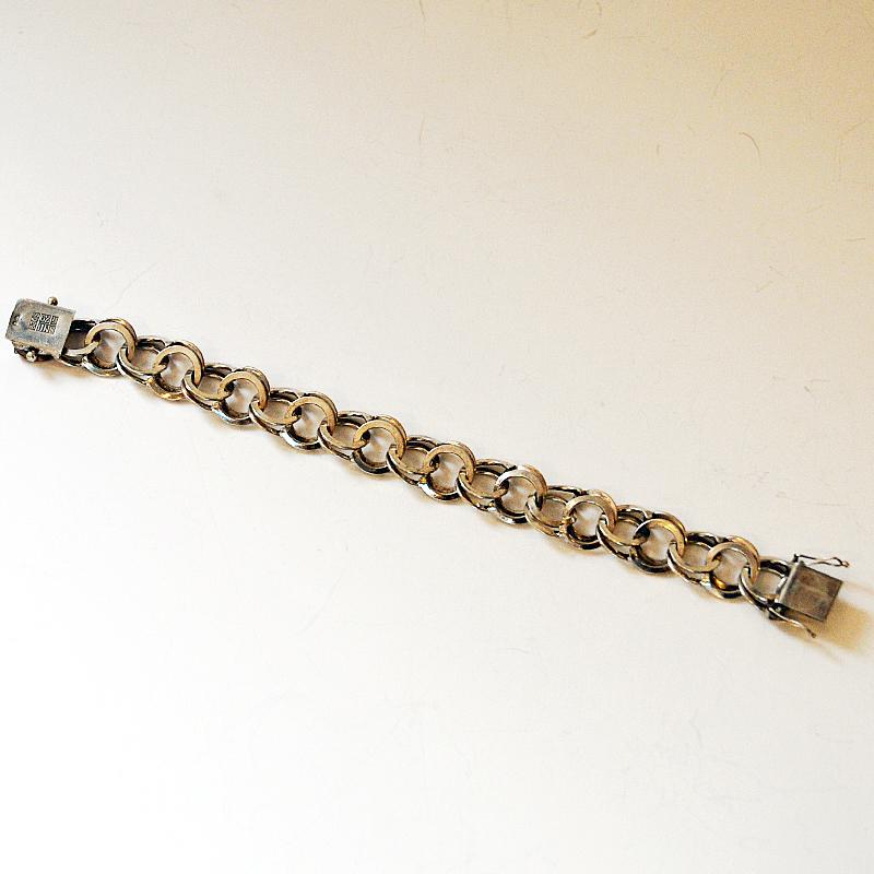 Late 20th Century Vintage Silver Bracelet with Rings by Curt Hallberg, Sweden, 1974