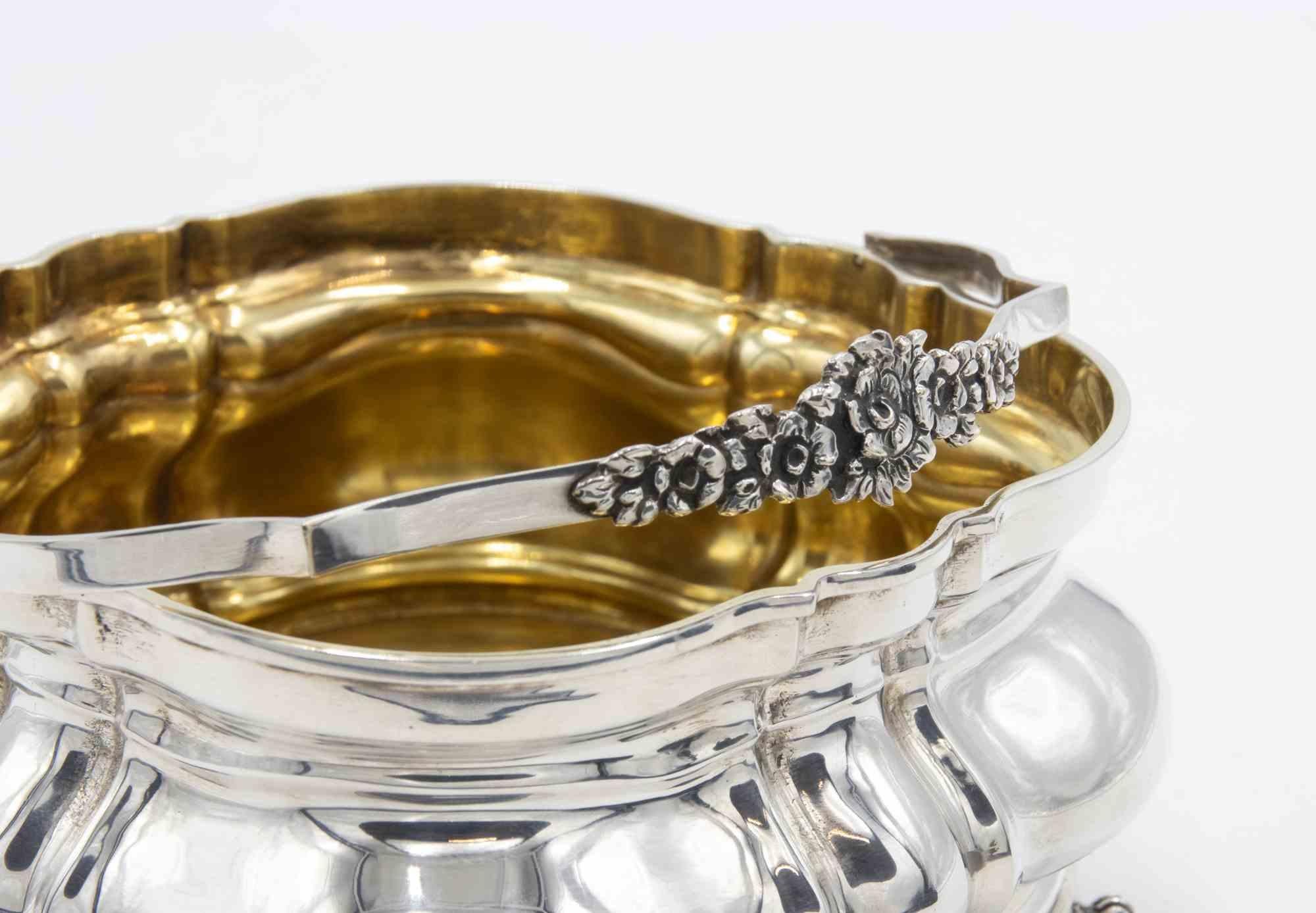 Italian Vintage Silver Bread Basket by Enrico Goretta, Italy, mid-20th century For Sale
