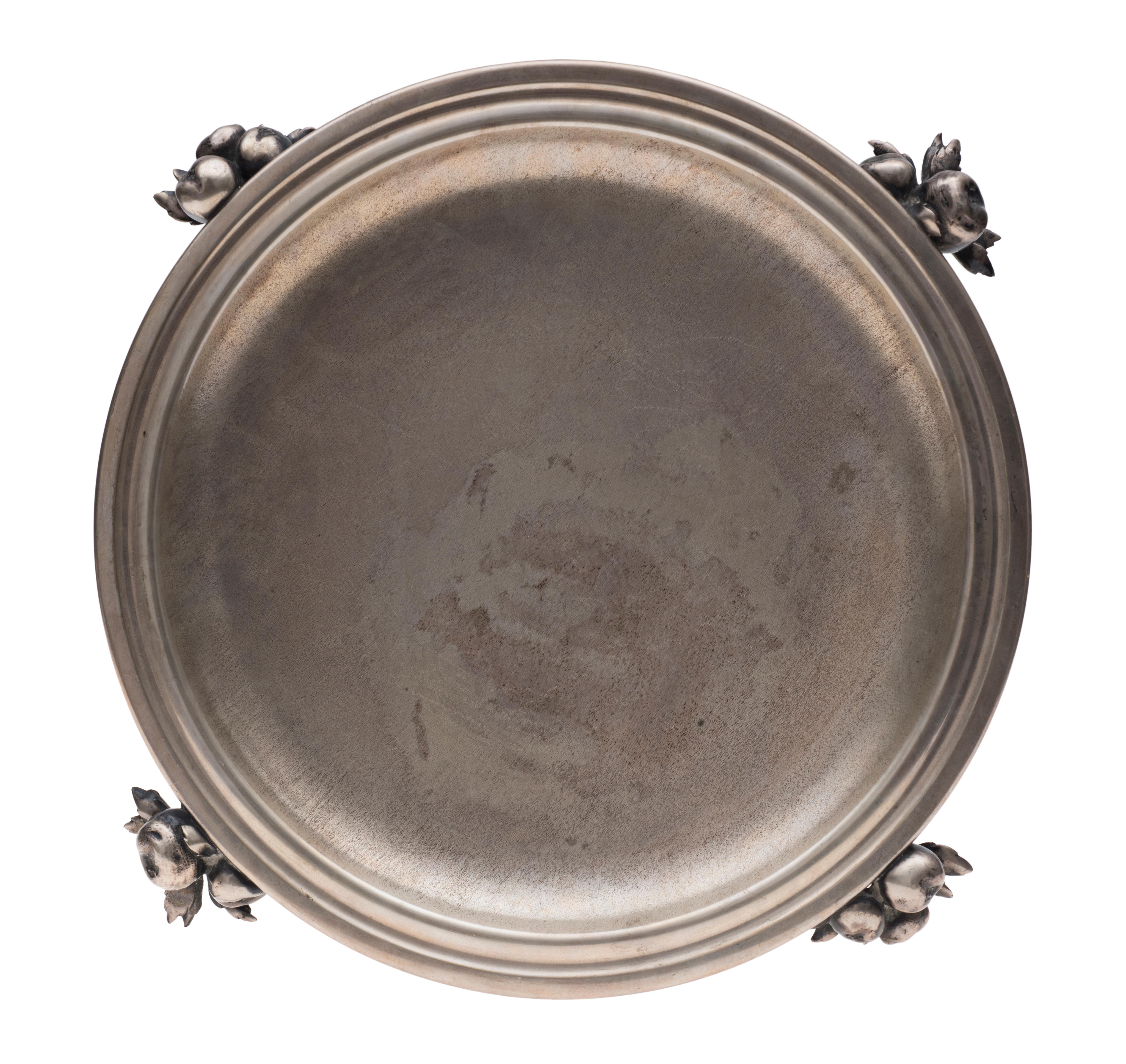 Vintage Tafelaufsatz und Tablett aus Silber von Luigi Genazzi, 1934- 1944 im Zustand „Gut“ im Angebot in Roma, IT