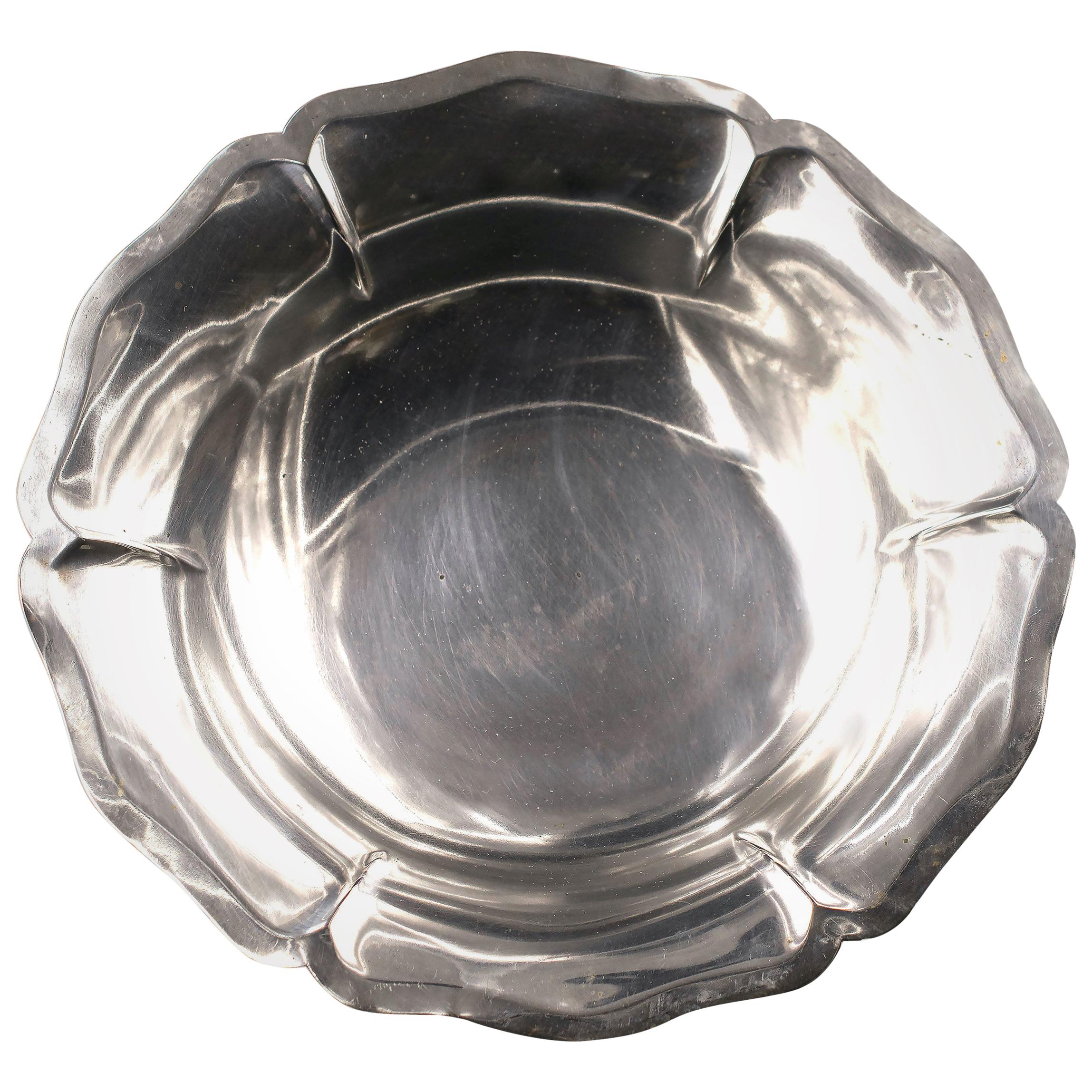 Centro de mesa vintage de plata, Italia, mediados del siglo XX