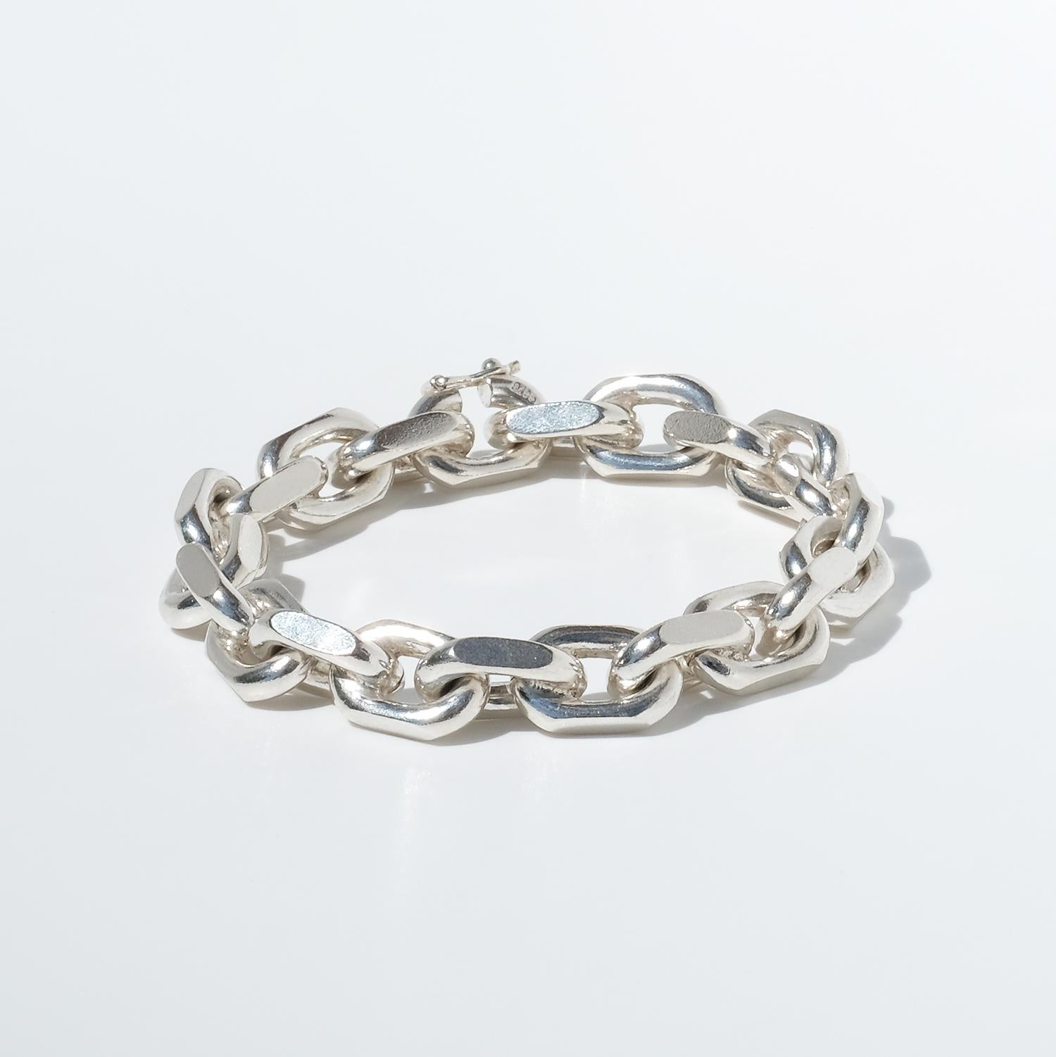 Vintage Silver Chain Bracelet Made in Denmark, épais et lourd. en vente 1