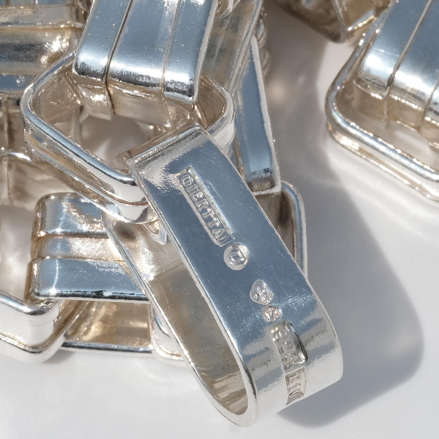 Vintage Silver Chain Necklace by Claës Giertta Made 1979 For Sale 2