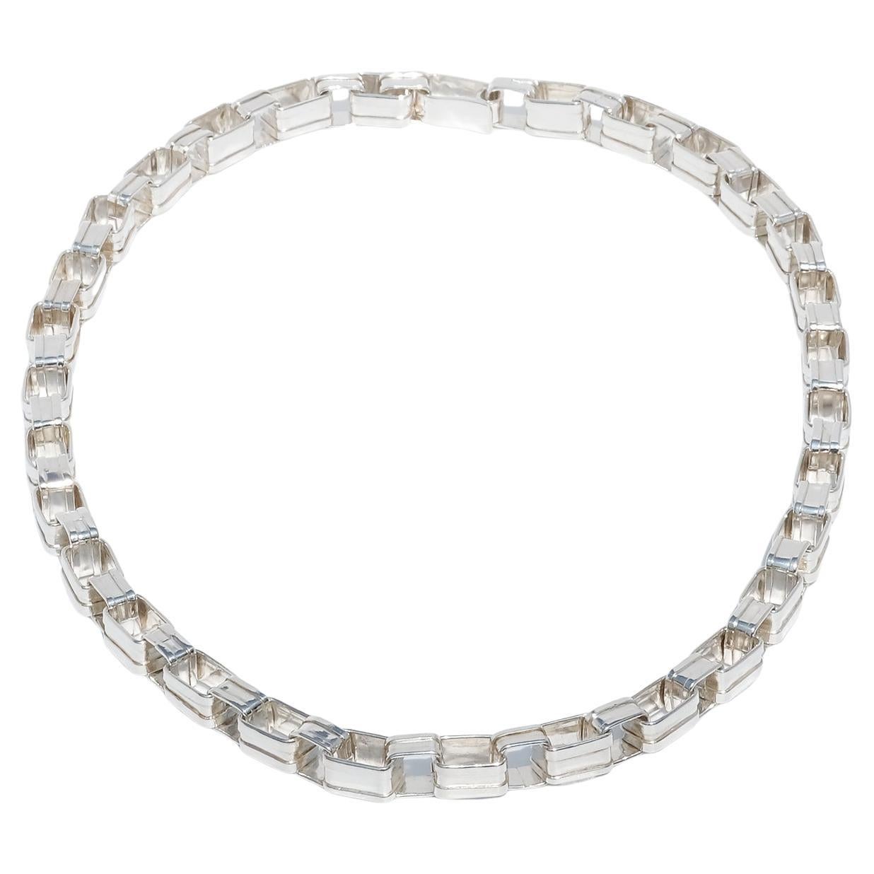 Vintage Silver Chain Necklace by Claës Giertta Made 1979 For Sale
