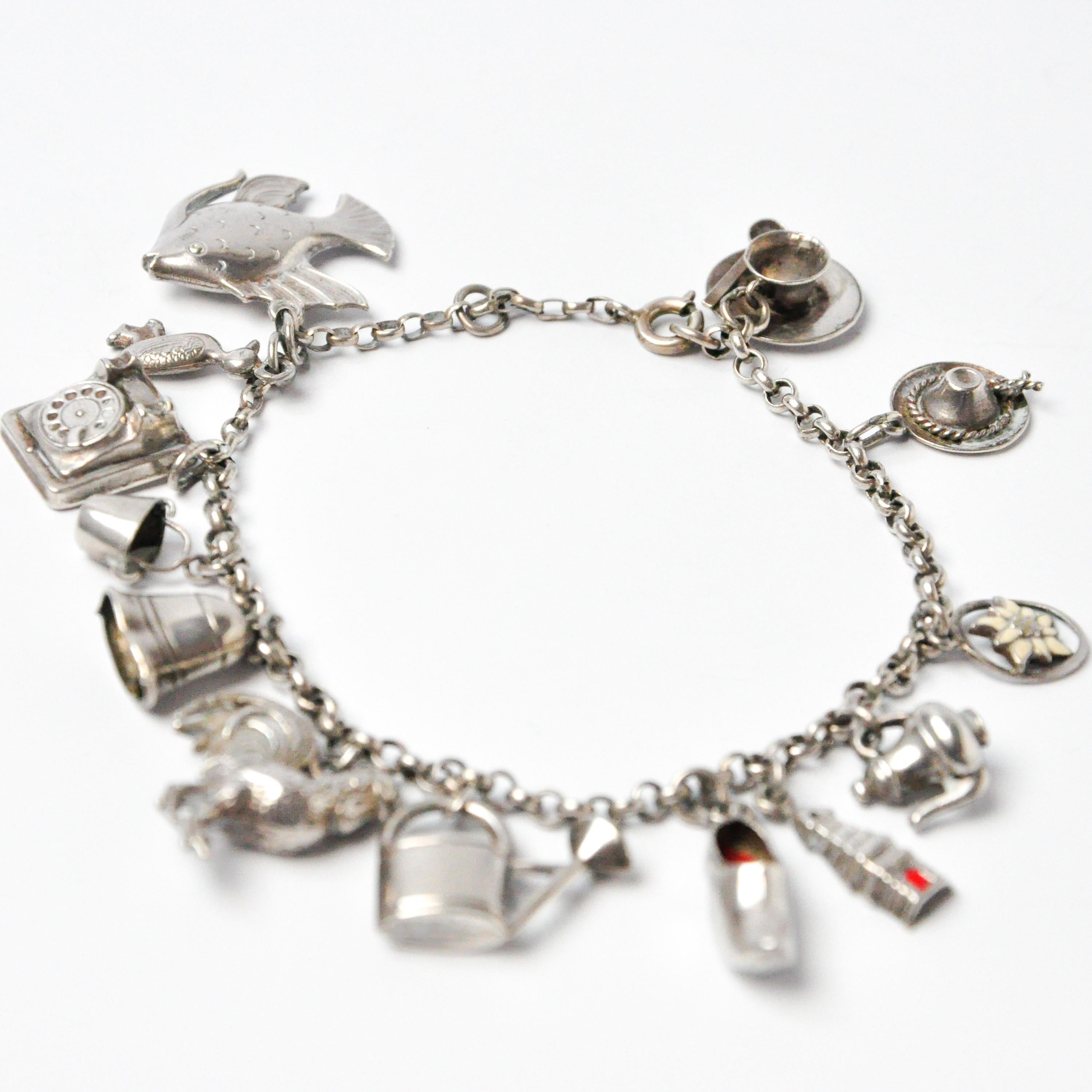 vintage silver charms for bracelet