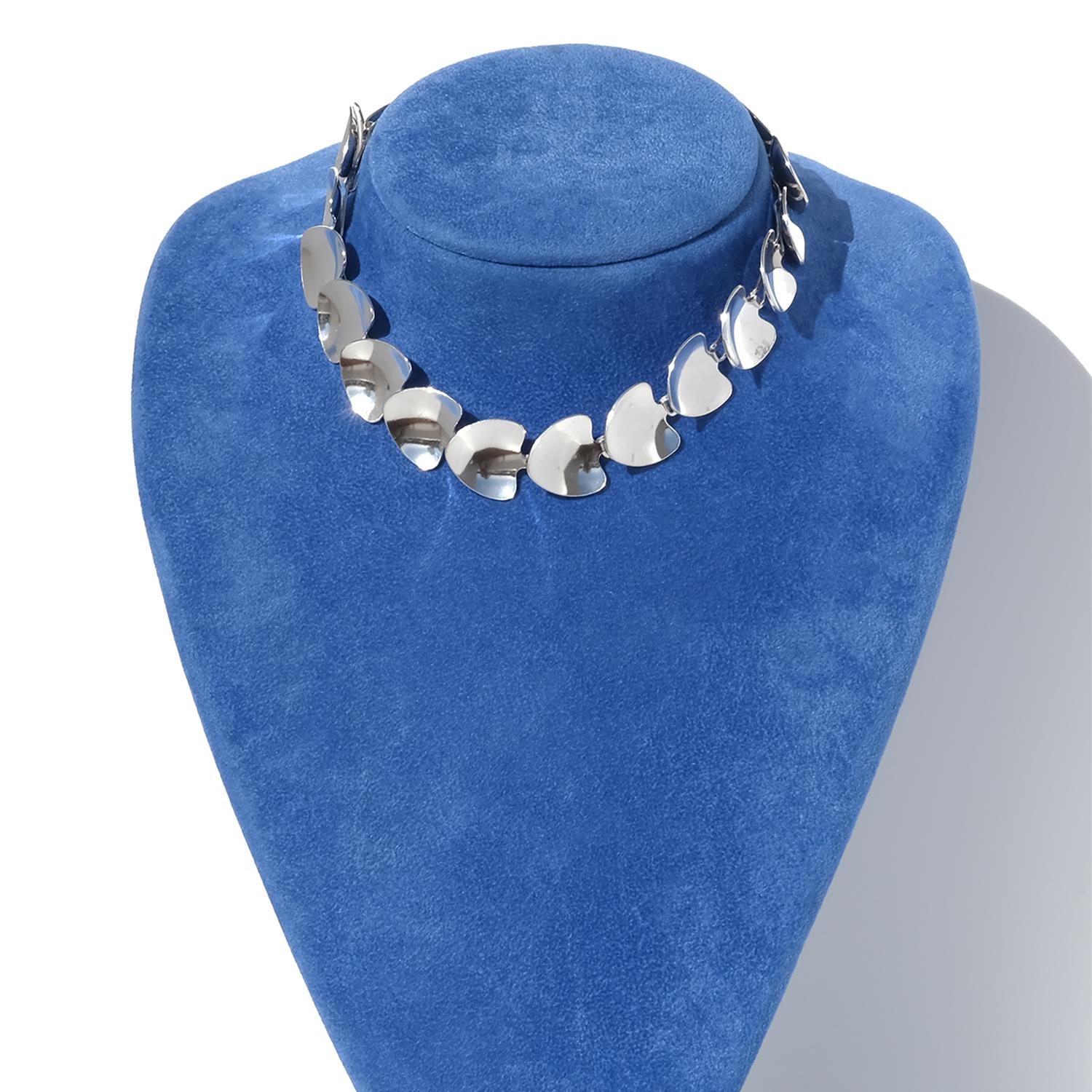 Collier ras du cou vintage en argent fabriqué par l'Atelier Borgila, 1956 Bon état - En vente à Stockholm, SE