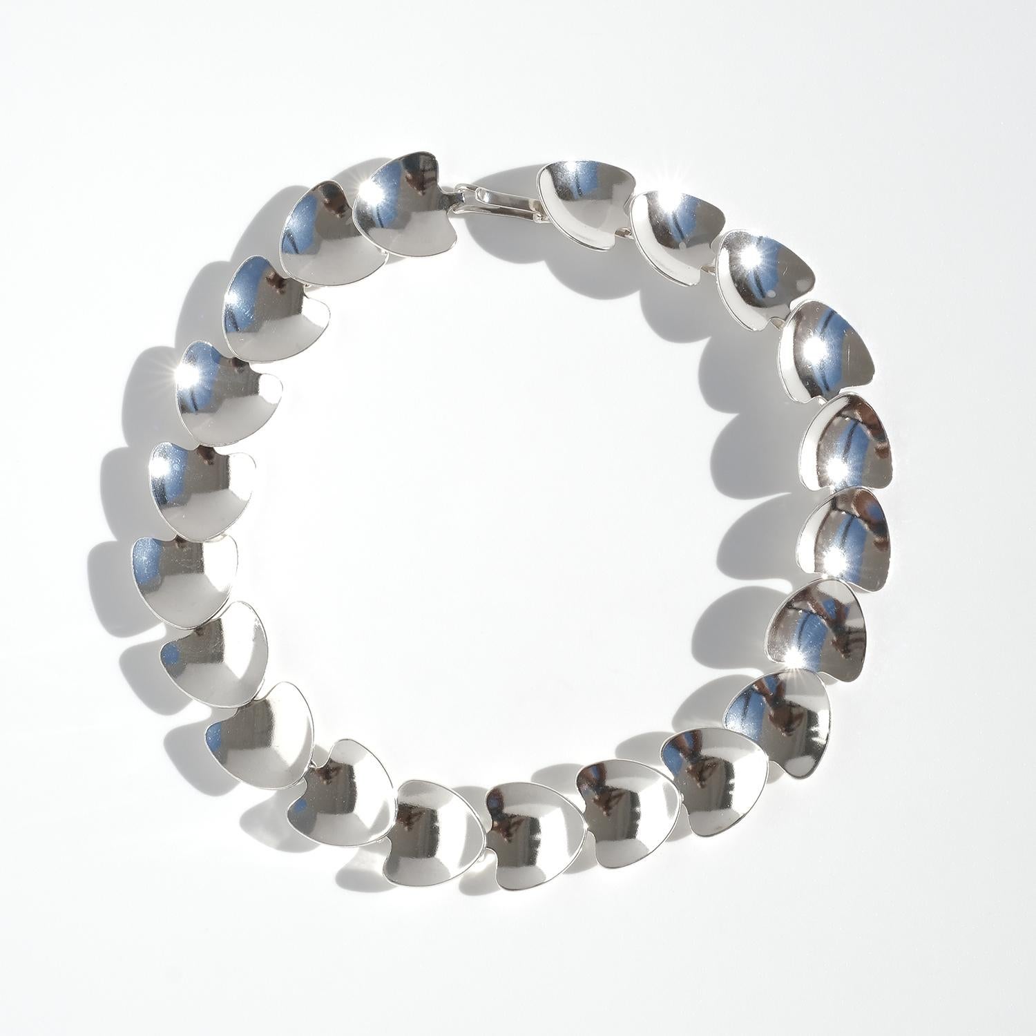 Collier ras du cou vintage en argent fabriqué par l'Atelier Borgila, 1956 en vente 1