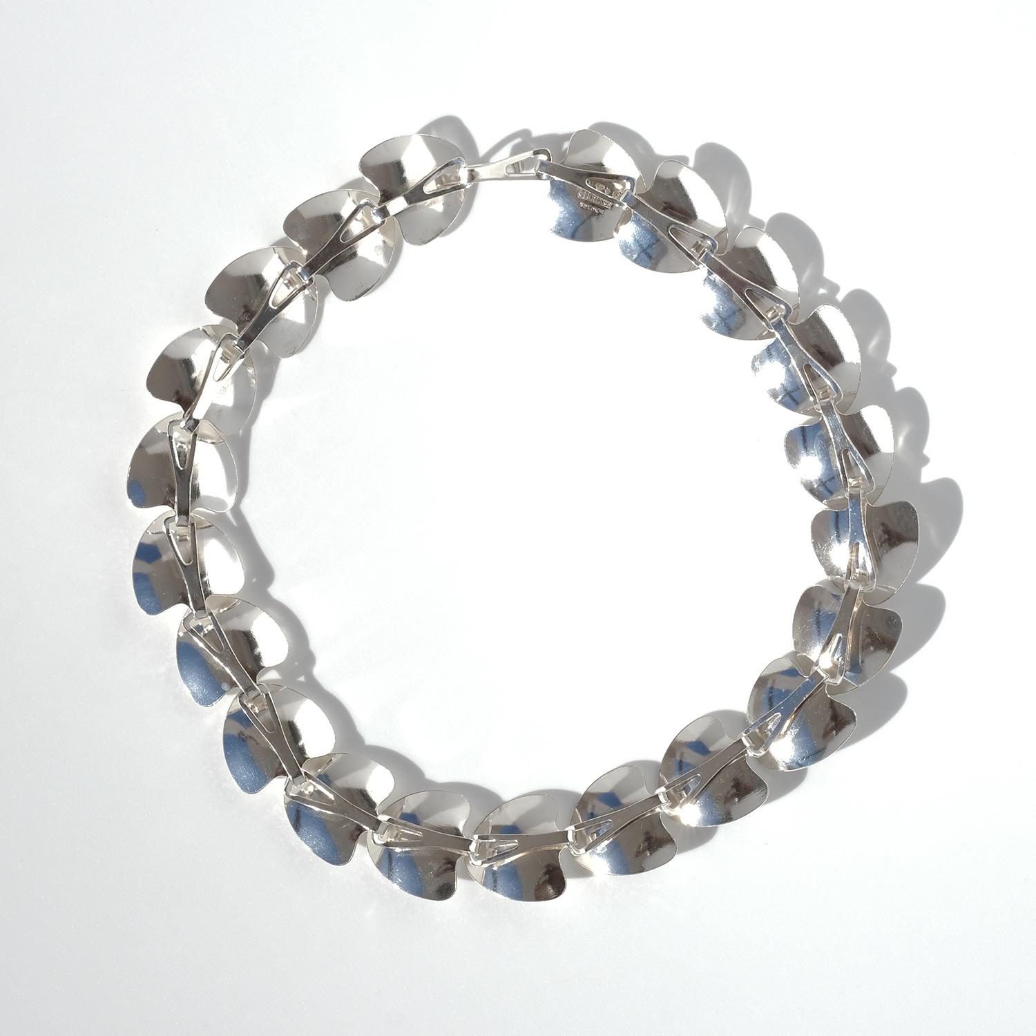Collier ras du cou vintage en argent fabriqué par l'Atelier Borgila, 1956 en vente 2