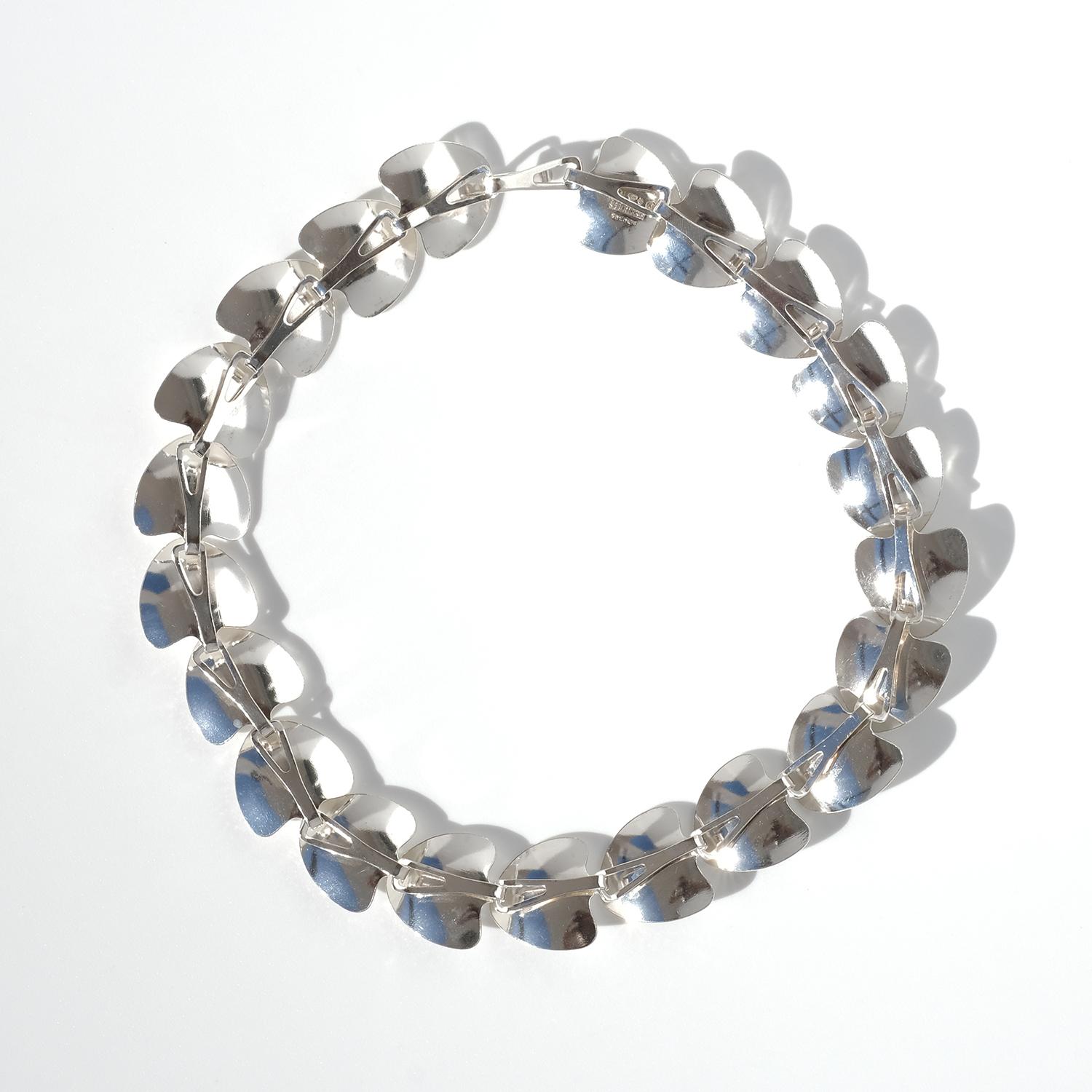 Collier ras du cou vintage en argent fabriqué par l'Atelier Borgila, 1956 en vente 3